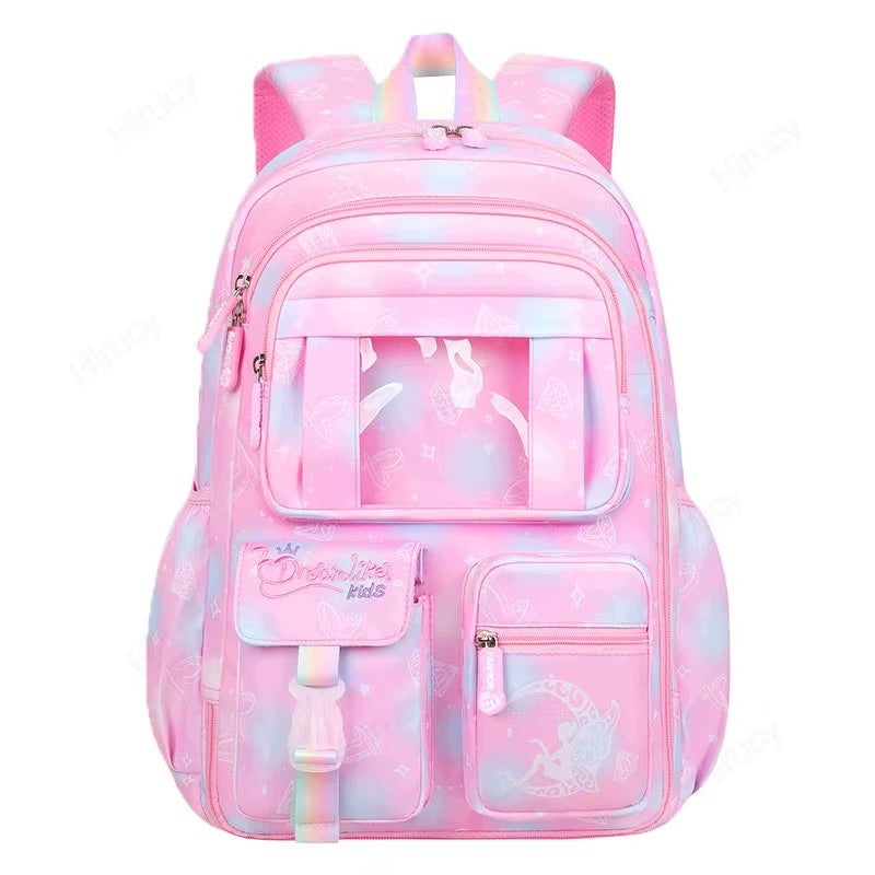 SCHOOL BACKPACK YOUTH SATCHEL ROOMY FOR GIRLS CLASS 1-3 PINK Manufacturer code Plecak dla dziewczynki do szkoły pojemny