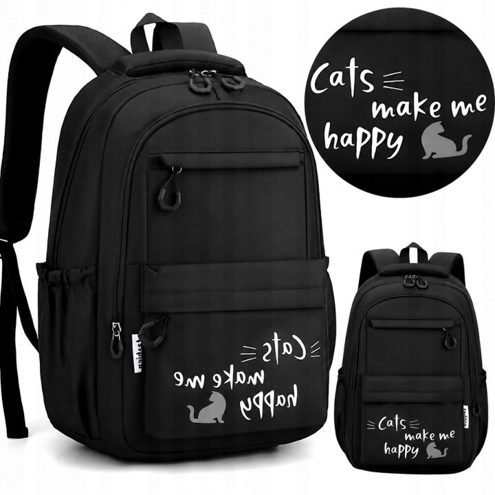 SCHOOL BACKPACK YOUTH SATCHEL ROOMY LARGE BLACK FOR SCHOOL CLASS 4-6