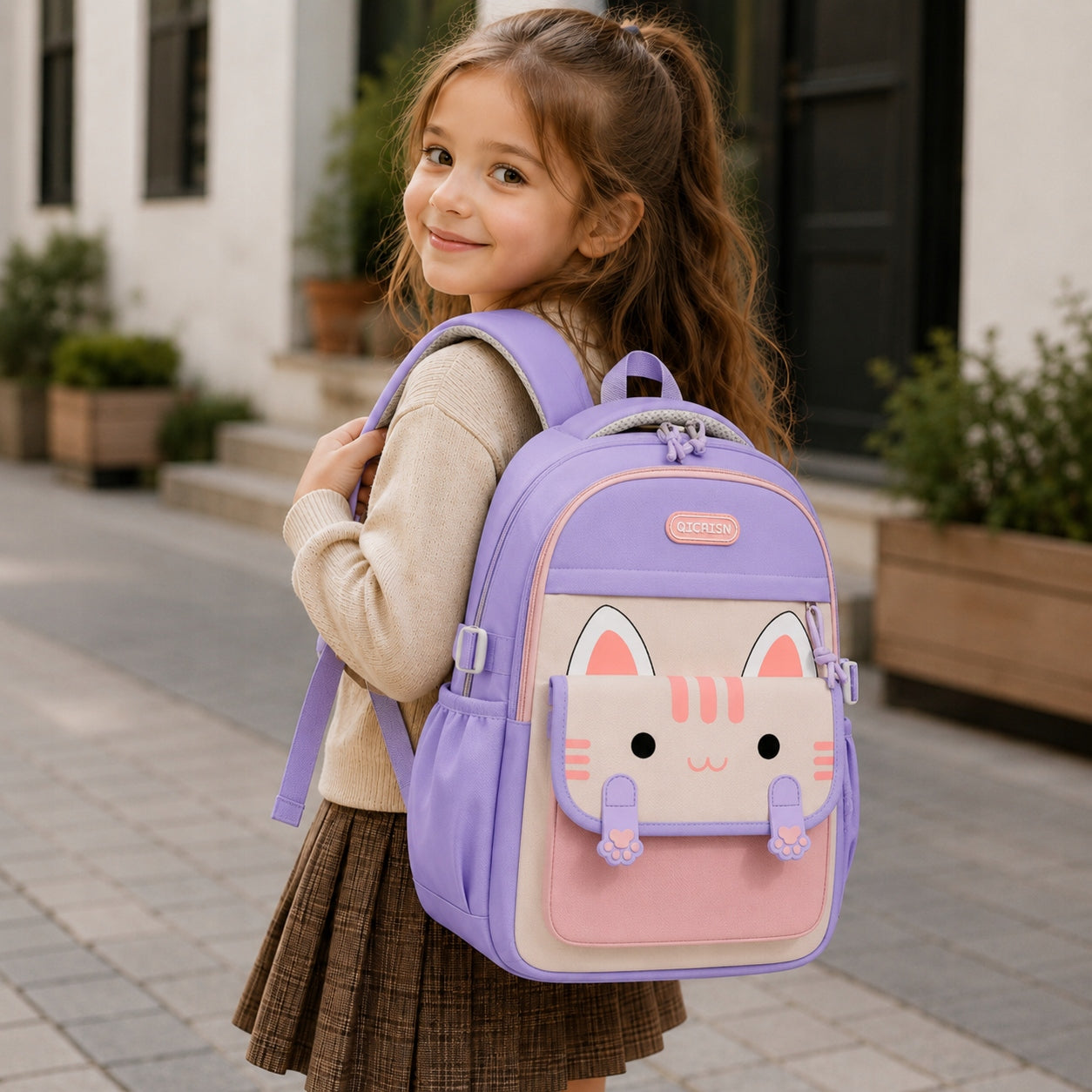 SCHOOL BACKPACK YOUTH SATCHEL ROOMY LARGE CAT FOR SCHOOL CLASS 4-6 Manufacturer code PLECAK30