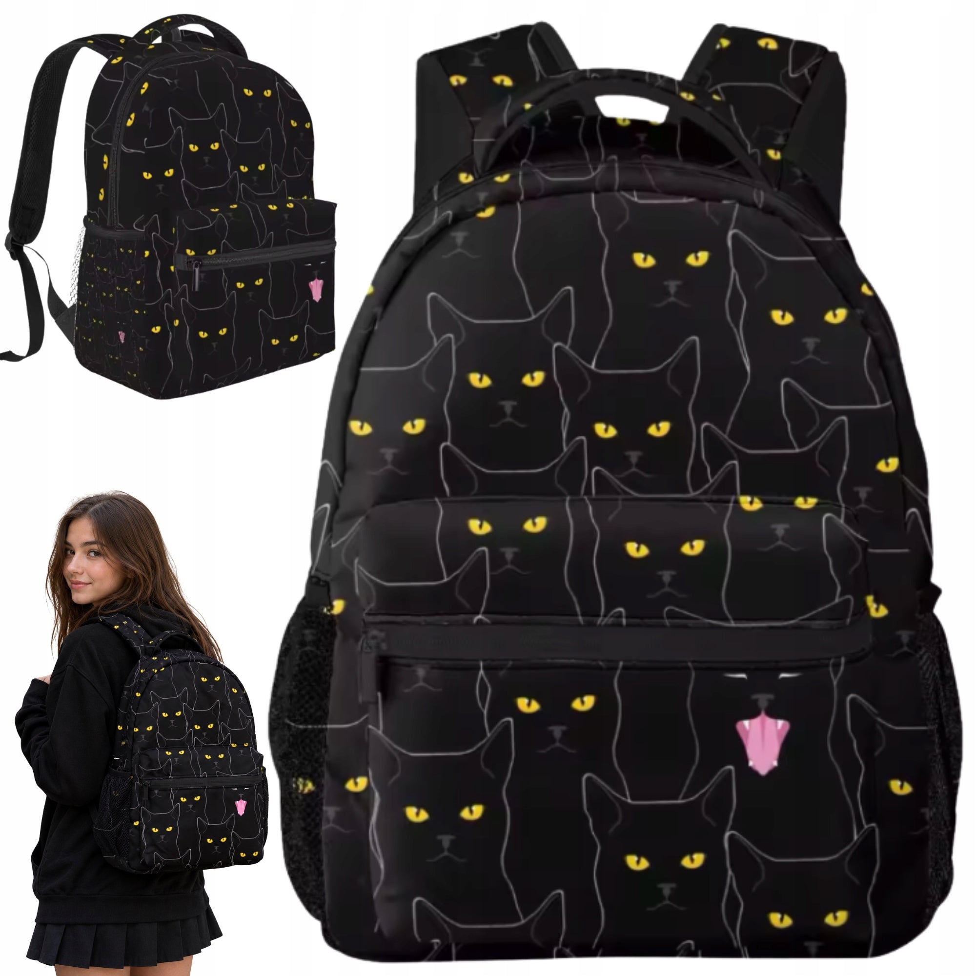 SCHOOL BACKPACK YOUTH SATCHEL ROOMY LARGE CATS FOR SCHOOL CLASS 4-6 Packaging status original