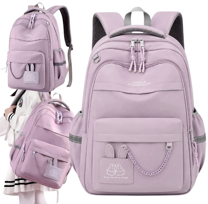 SCHOOL BACKPACK YOUTH SATCHEL ROOMY LARGE PURPLE FOR SCHOOL CLASS 4-6