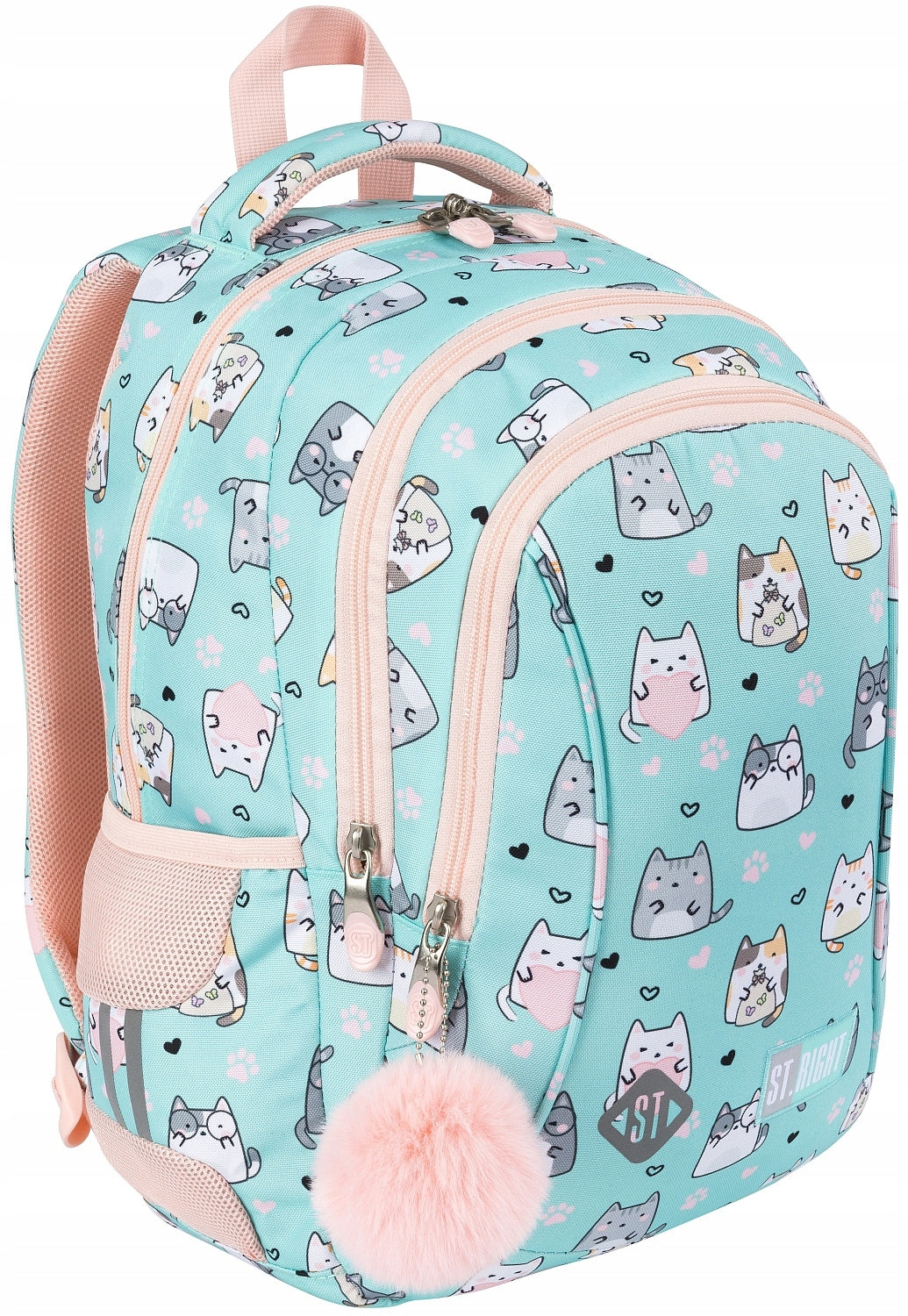 SCHOOL BACKPACK for girls KITTENS KITTEN multi-chamber ST.RIGHT class 1-3 Brand St.Right