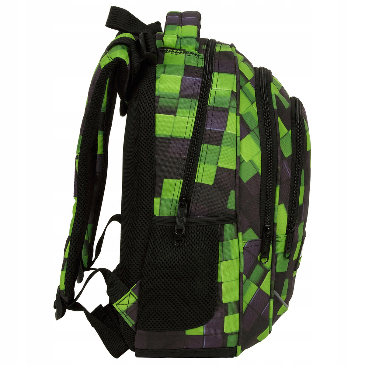 SCHOOL BACKPACK from 1 Class R52 BACKUP GREEN BLOCKS PIXELE 3D ADJUSTABLE SZE Manufacturer code PLB6R52