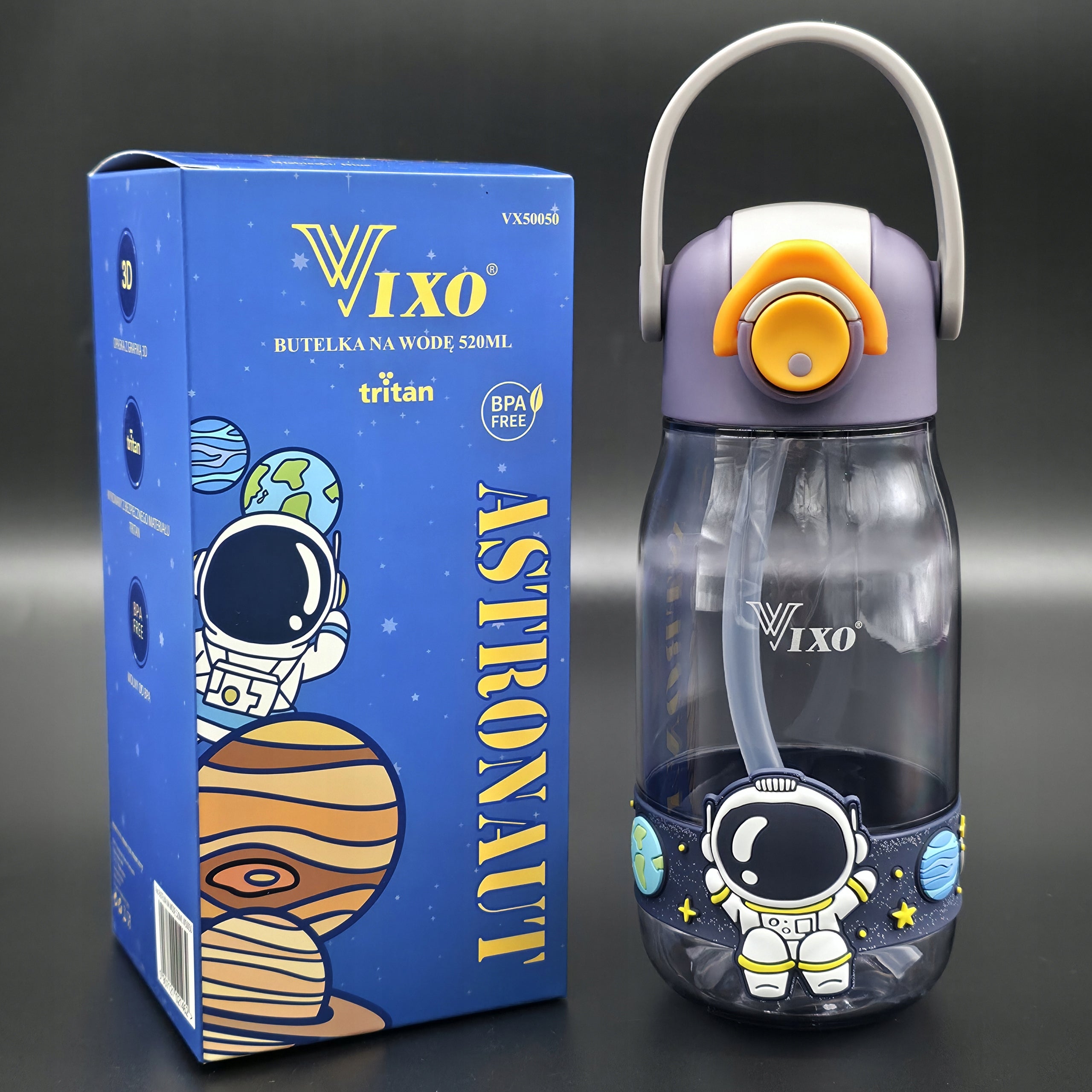 SCHOOL BOTTLE 520ML TRITAN SEALED WATER BOTTLE WITH MEASURING CUP FOR CHILDREN BPA Packaging status original