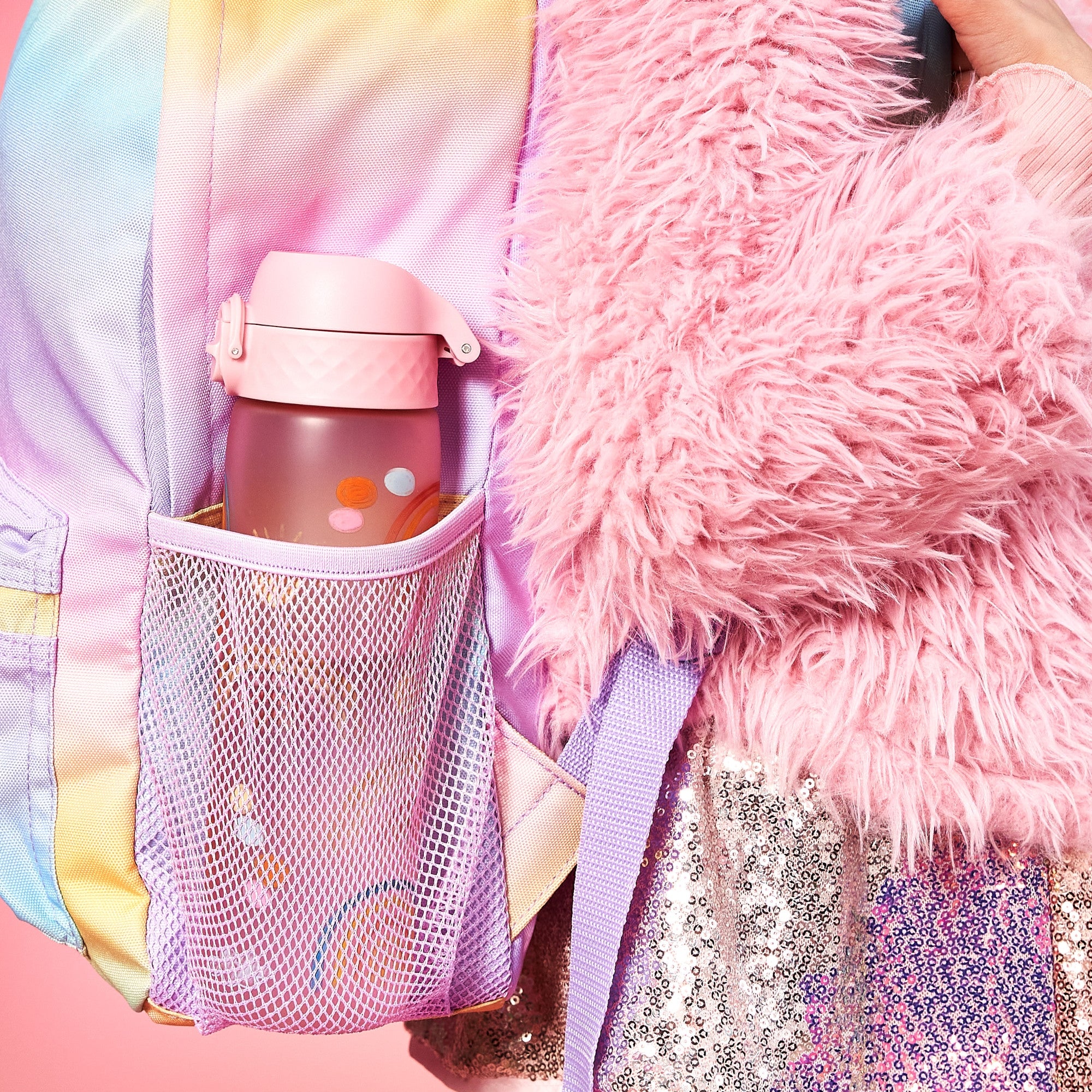SCHOOL BOTTLE- PRESCHOOL CHILD- AIRTIGHT- RAINBOW PINK- ION8 0,5 L 500 ml Manufacturer code I8RF500PPRAINB