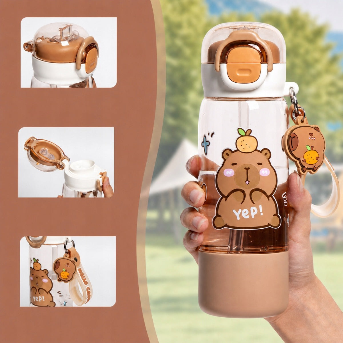 SCHOOL BOTTLE WATER BOTTLE FOR BABY SWEET CAPIBARA Volume 510 ml