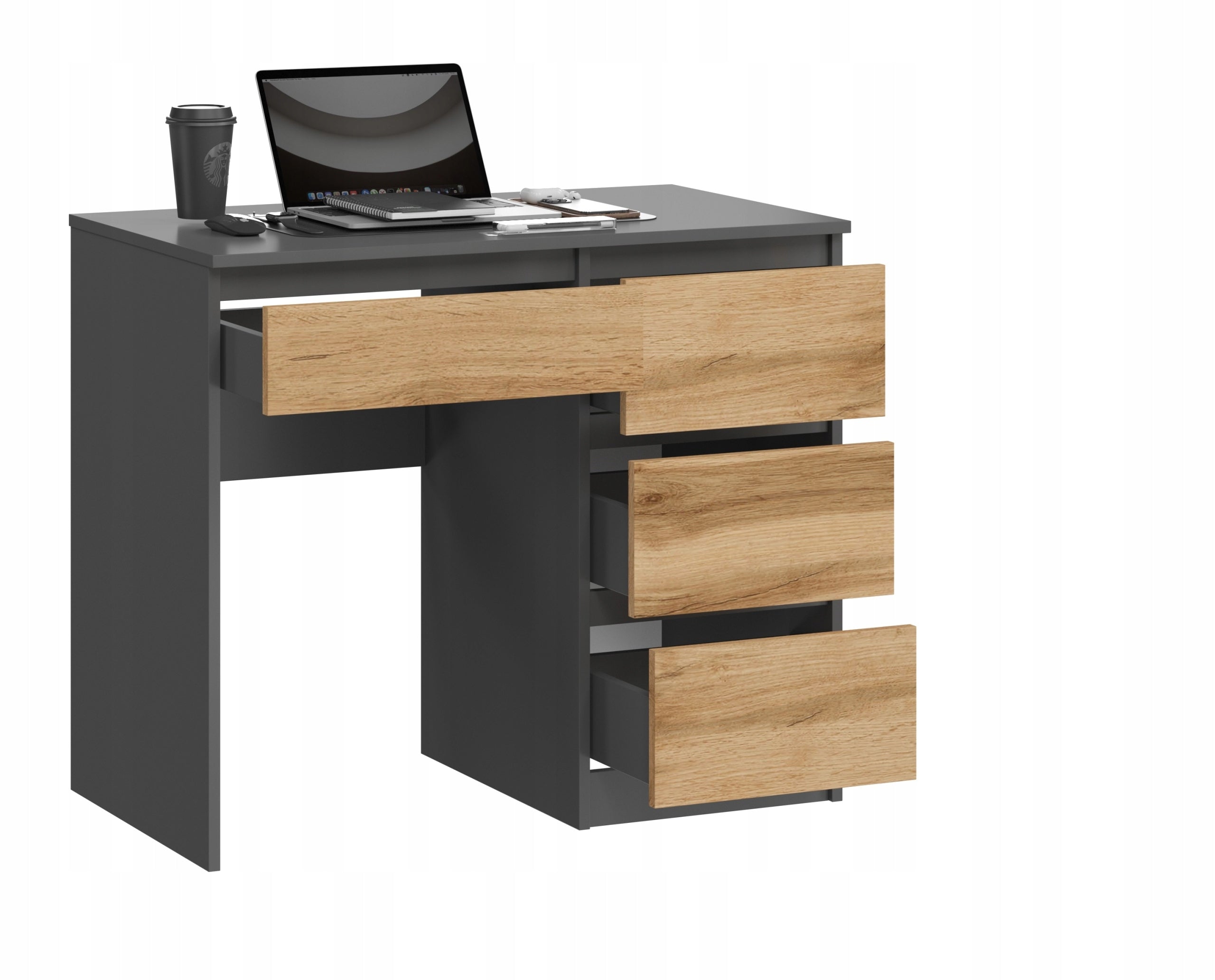 SCHOOL DESK ADA , OFFICE, GRAPHITE, WOTAN OAK