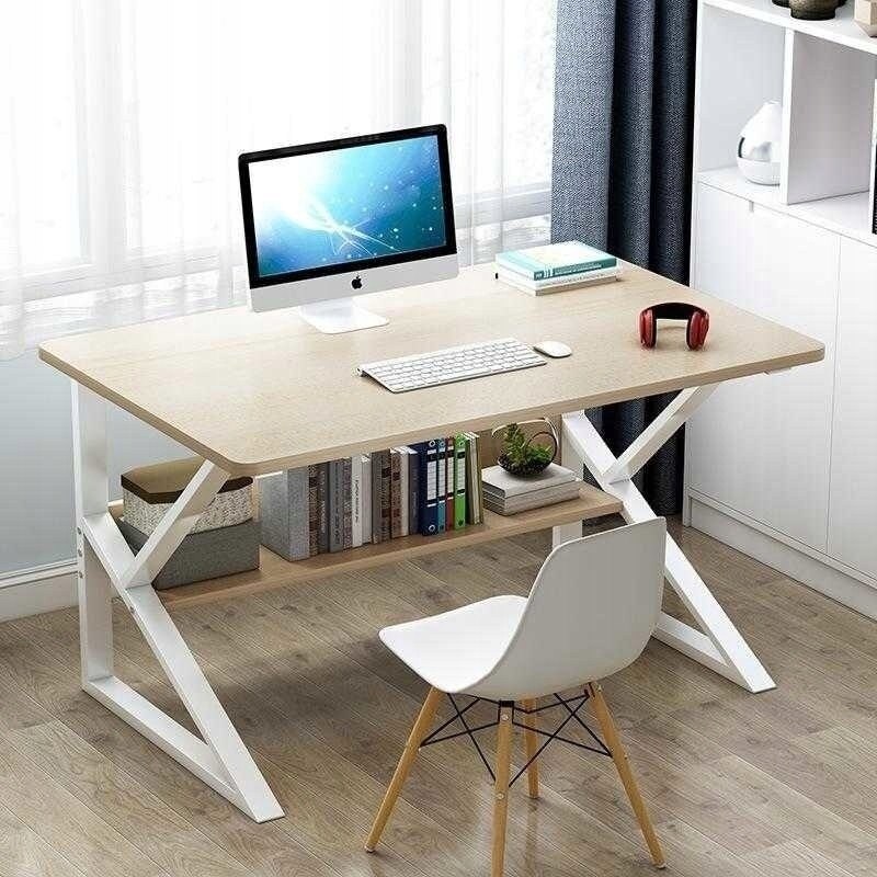 SCHOOL OFFICE COMPUTER DESK WITH SHELF 80X40X72CM FOR LAPTOP PINE