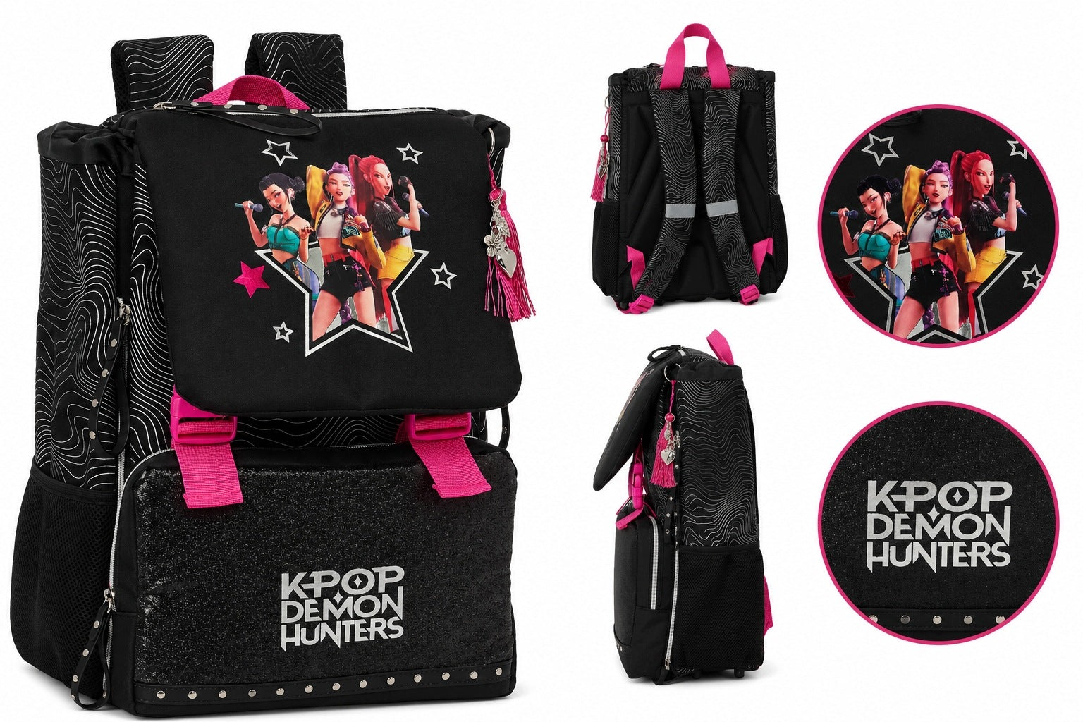 SCHOOL SATCHEL BACKPACK K-POP DEMON HUNTERS HUNTRIX GIRLS SAFTA 41 CM