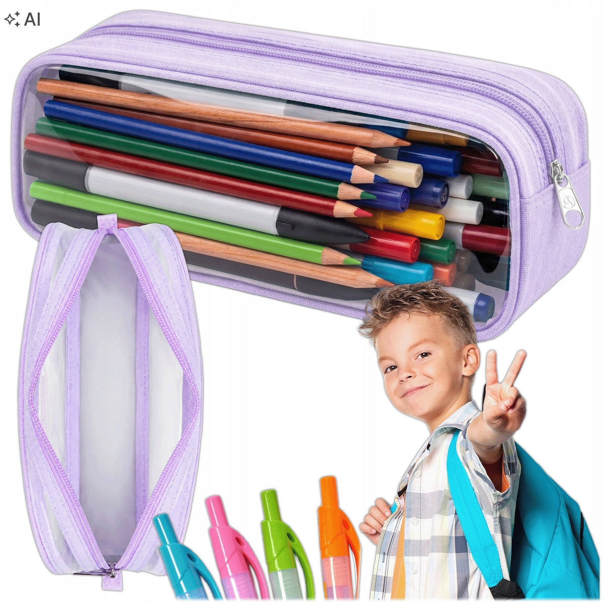 SCHOOL SET BACKPACK PENCIL CASE SCHOOL BAG FOR GIRLS PINK SCHOOL Brand no brand