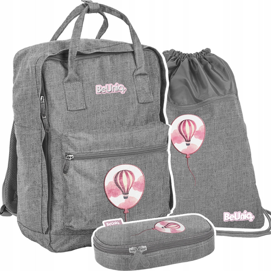 SCHOOL SET BEUNIQ BALLOON YOUTH BACKPACK BAG PENCIL CASE FOR GIRLS