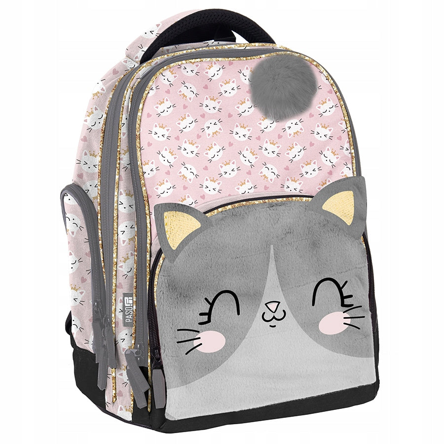 SCHOOL SET PASO KITTEN BACKPACK PENCIL CASE BAG WATER BOTTLE BREAKFAST DIARY Brand Paso