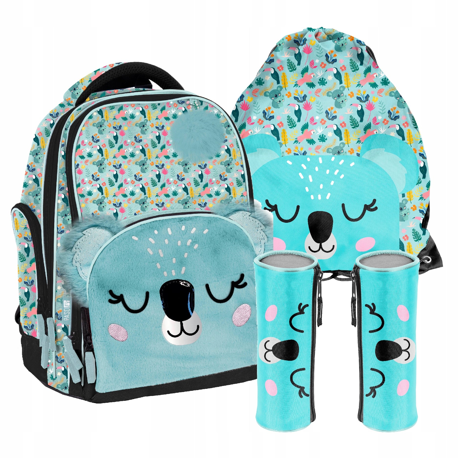 SCHOOL SET PASO KOALA BACKPACK PLUSH BAG PENCIL CASE GIRL