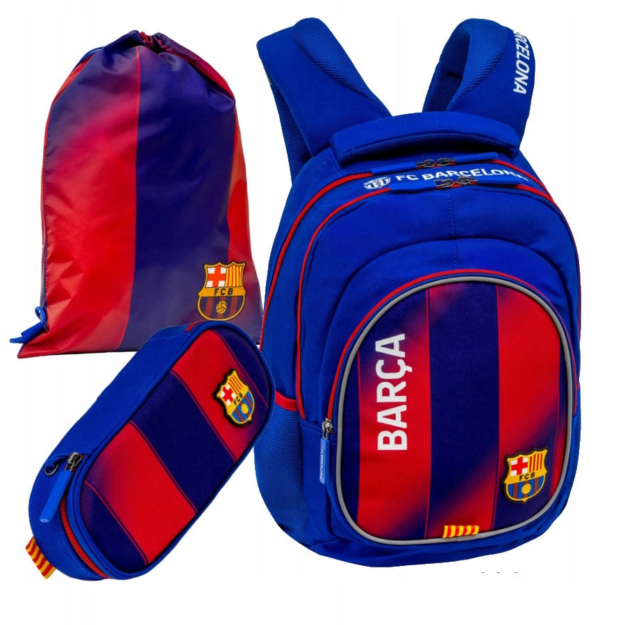 SCHOOL SET backpack satchel pencil case bag FC Barcelona Young