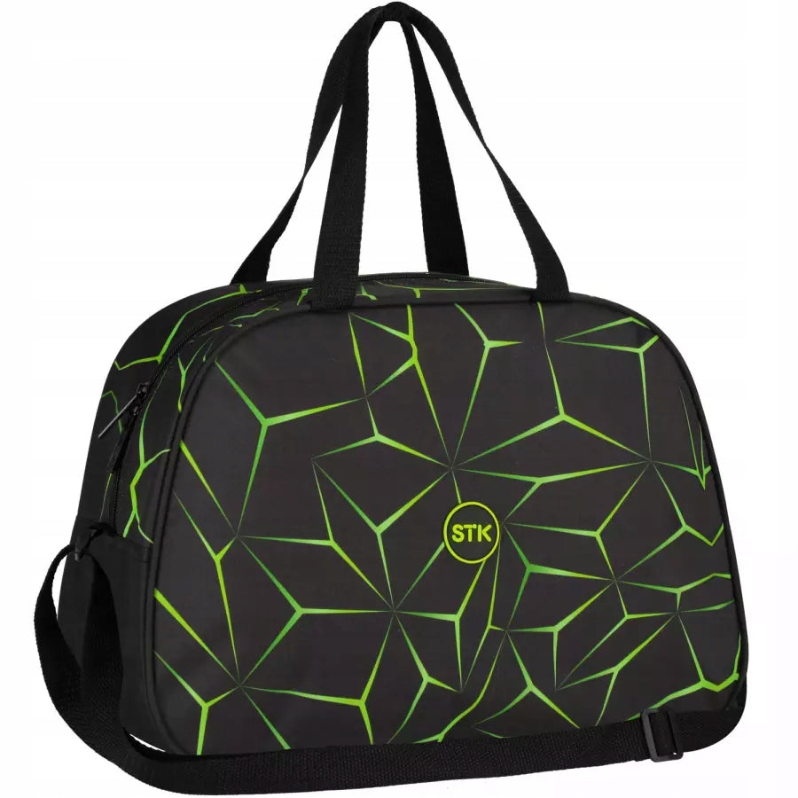 SCHOOL SPORTS BAG FOR SWIMMING POOL WF FOR BOY BLACK GEOMETRIC 3D QUAKE