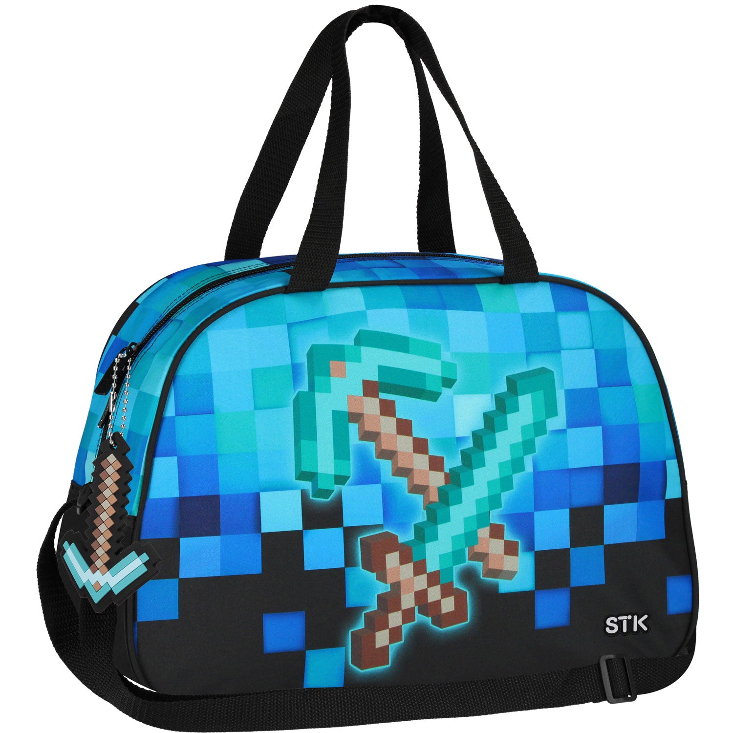SCHOOL SPORTS BAG FOR SWIMMING POOL WF FOR BOY PIXELS GAME PIXEL BLUE PICKAXE