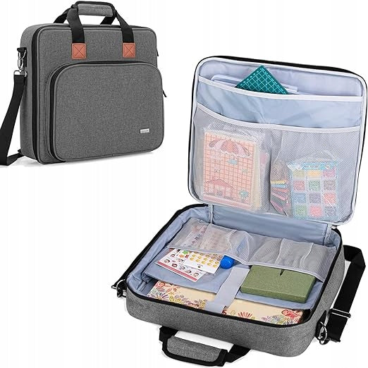 SCHOOL SUPPLIES BAG WITH MULTIPLE POCKETS SHOULDER BAG GREY LUXJA