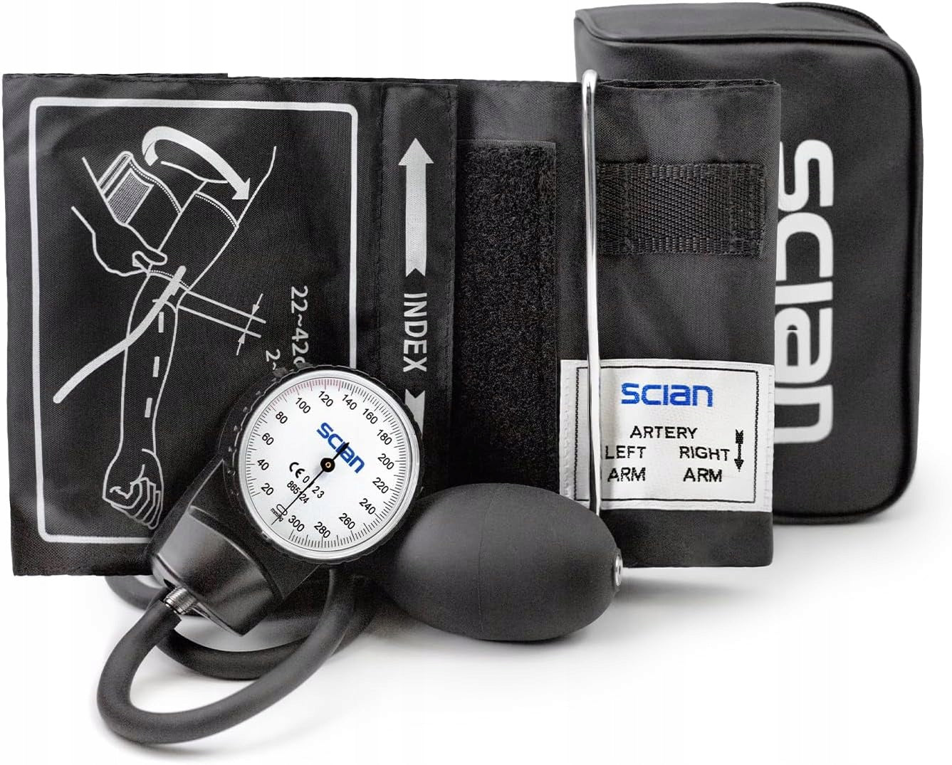 SCIAN Aneroid Handheld Blood Pressure Monitor with Cuff 25-40 cm Case