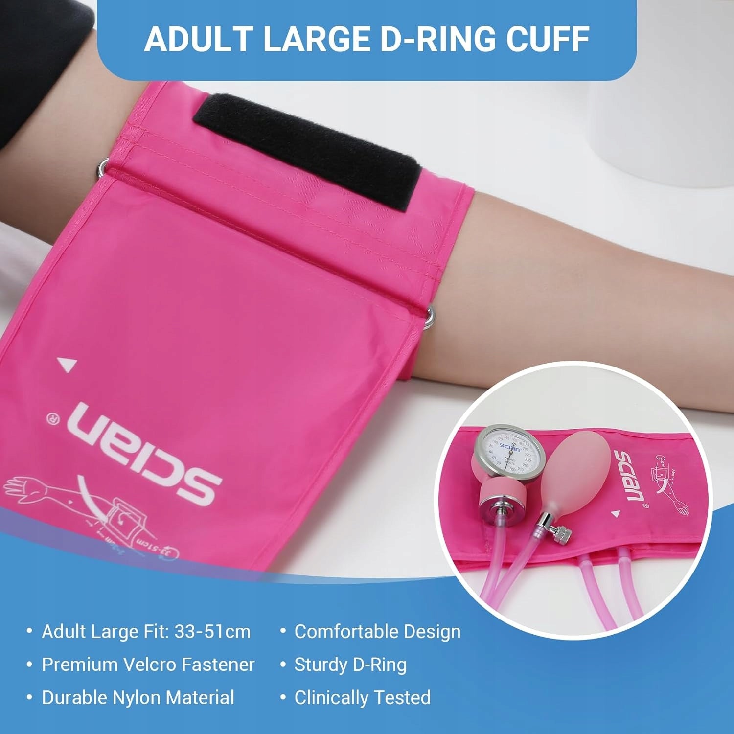 SCIAN Handheld Clock Blood Pressure Monitor with Pressure Gauge and Universal Cuff Brand Scian