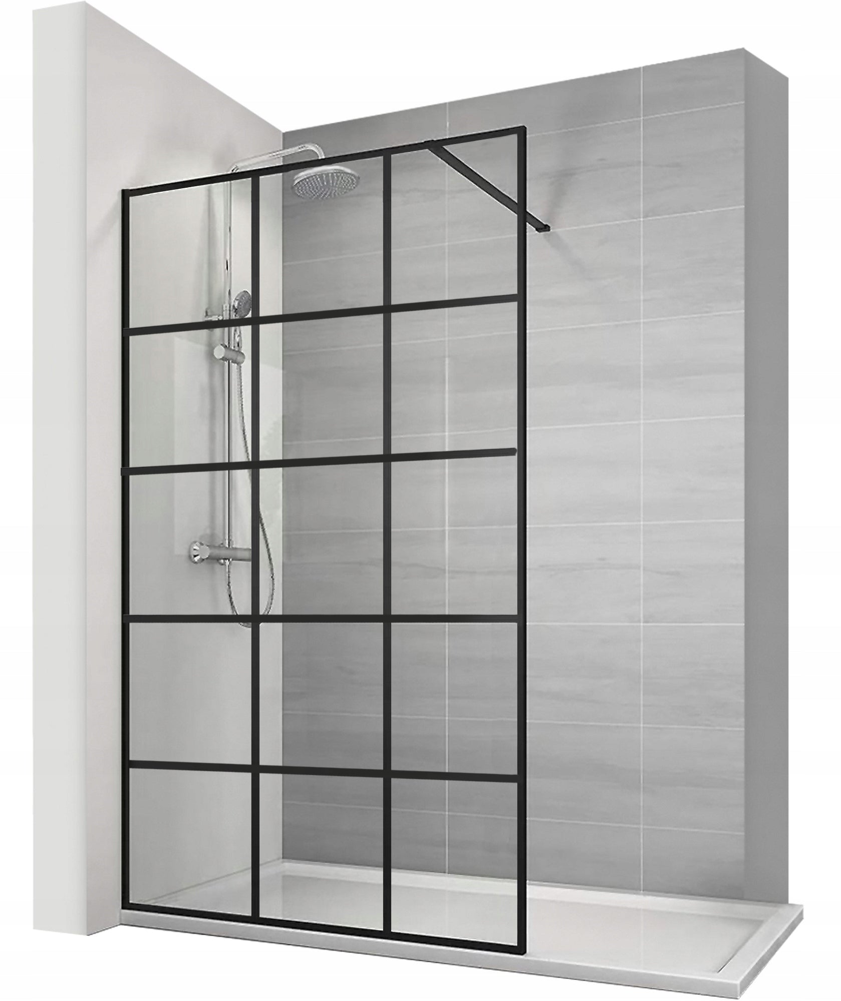Soleo Duschwand 100x195 schwarz 