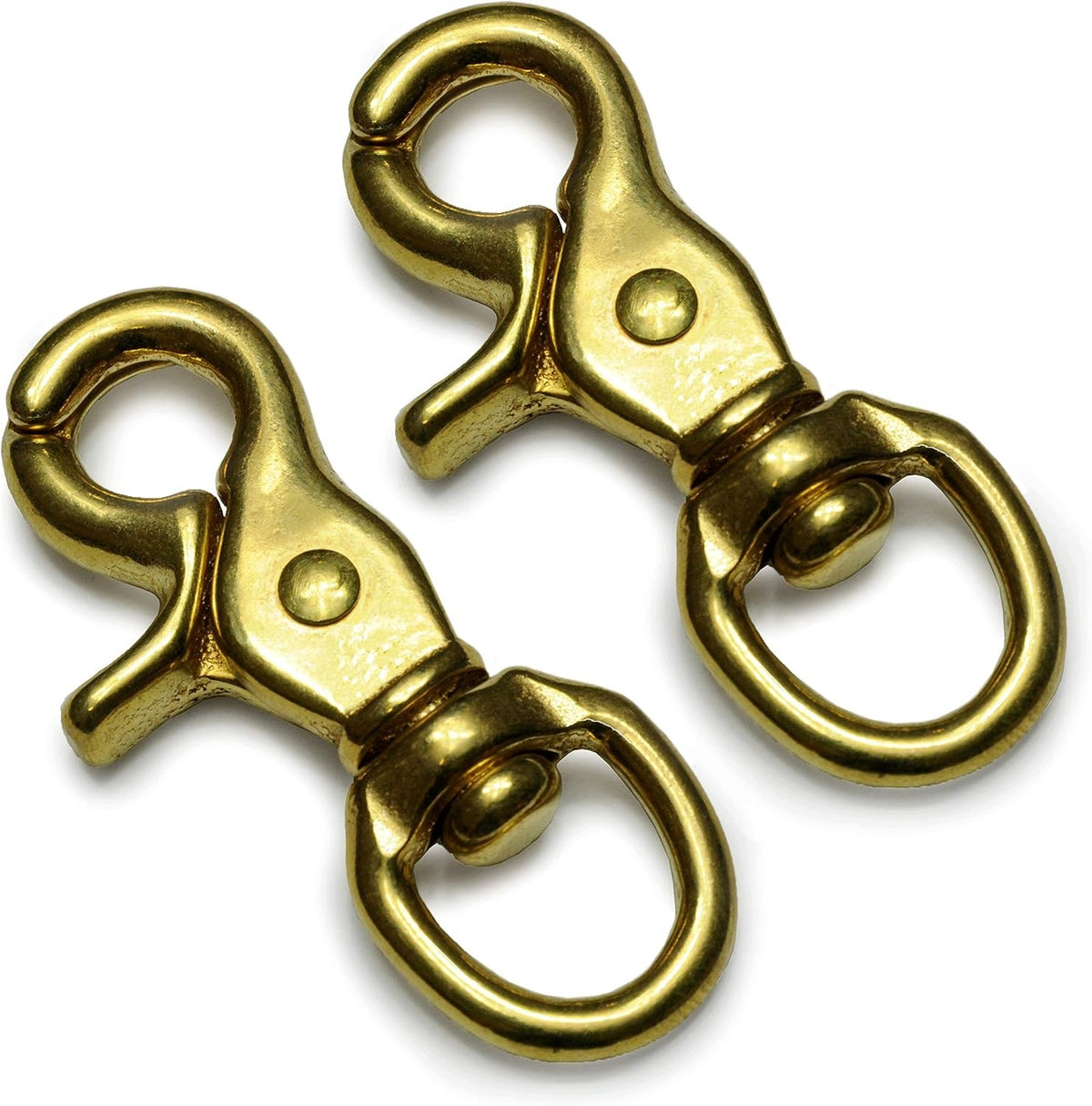 SCISSOR CARABINER BRASS SWIVEL JOINT STEEL 73MM 2 PCS