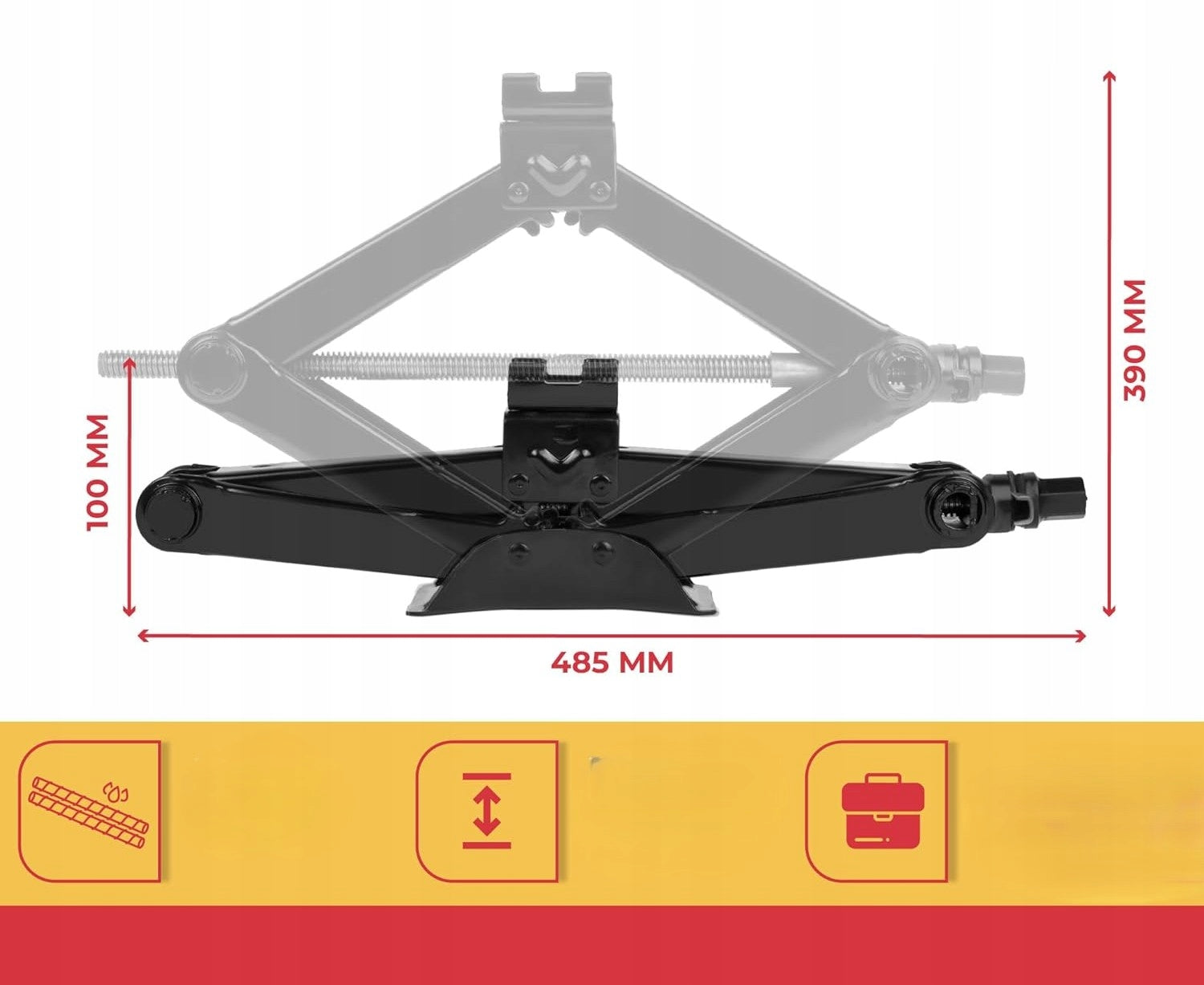 SCISSOR LIFT SET 1,5 TONS RATCHET PORTABLE FOR TRUNK STRONG EAN (GTIN) 5708932454889