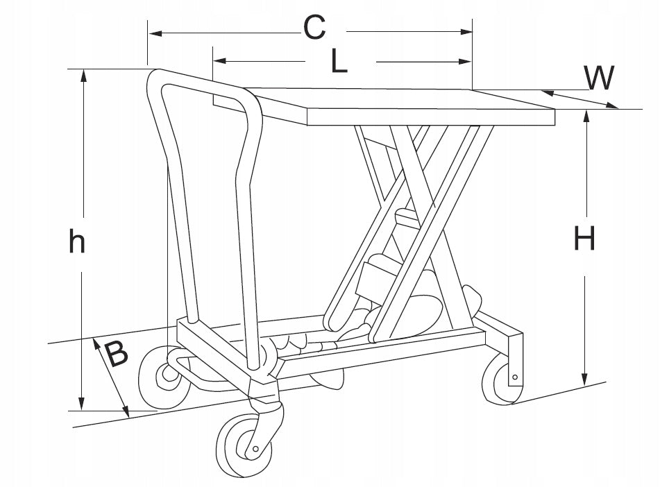 SCISSOR TABLE LIFT 800kg VIBER-SYSTEM SNJ80 Lifting capacity 800 kg