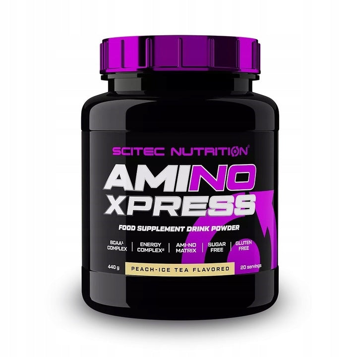 SCITEC AMI-NO XPRESS 440G AMINO ACIDS BCAA PEACH ICE TEA REGENERATION