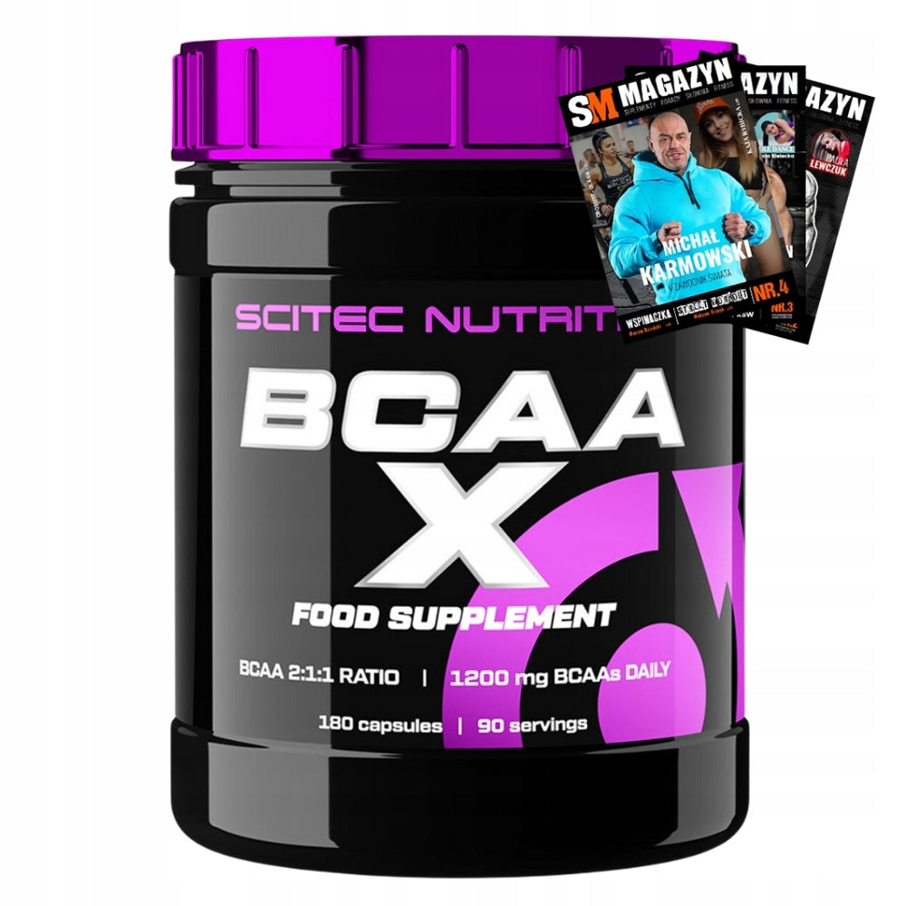 SCITEC BCAA-X 180 KAPS, BRANCHED CHAIN AMINO ACIDS BCAA, REGENERATION SUPPORT
