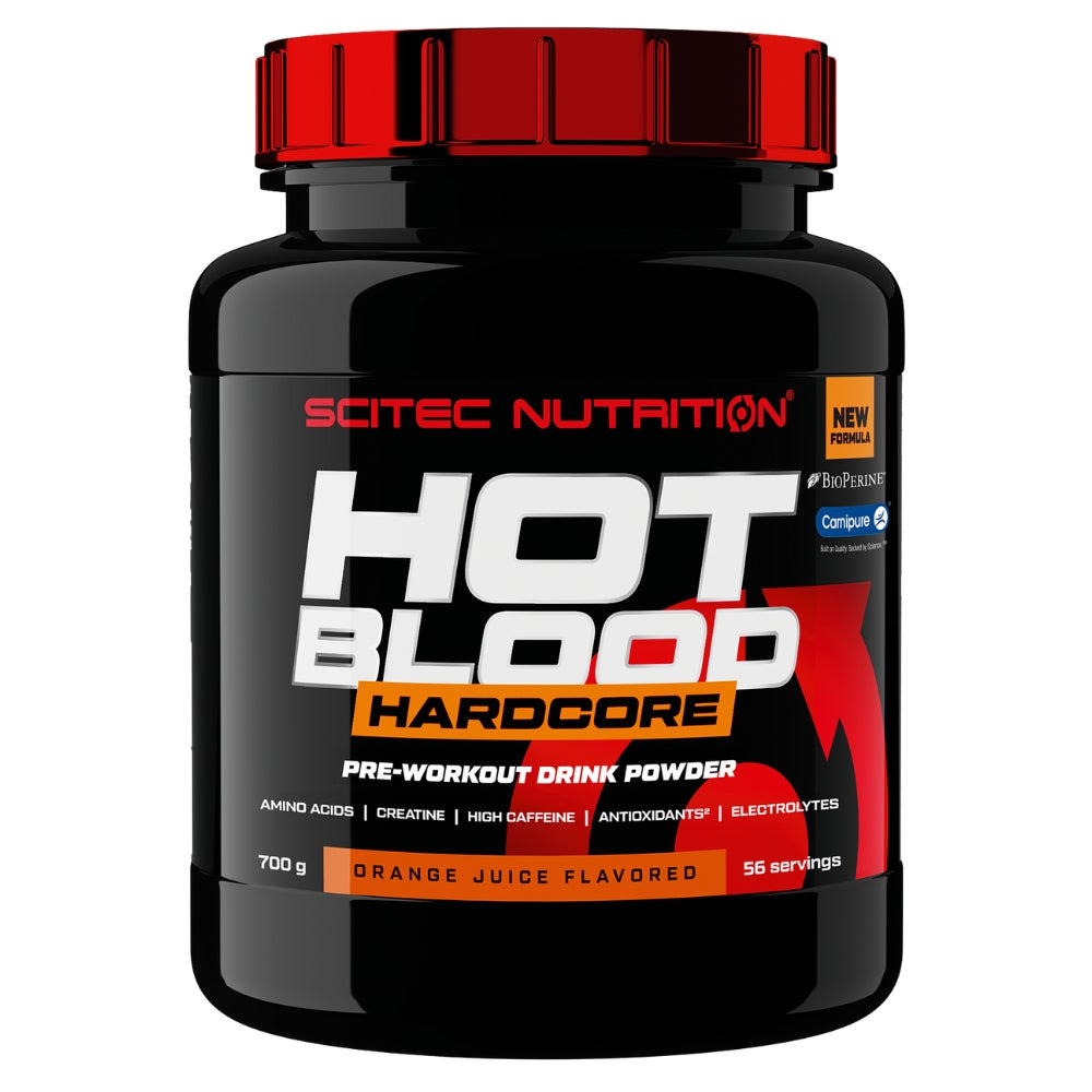 SCITEC HOT BLOOD HARDCORE 700G – AN EXPLOSION OF POWER AND ENDURANCE PER SERVING! EAN (GTIN) 5999100033085