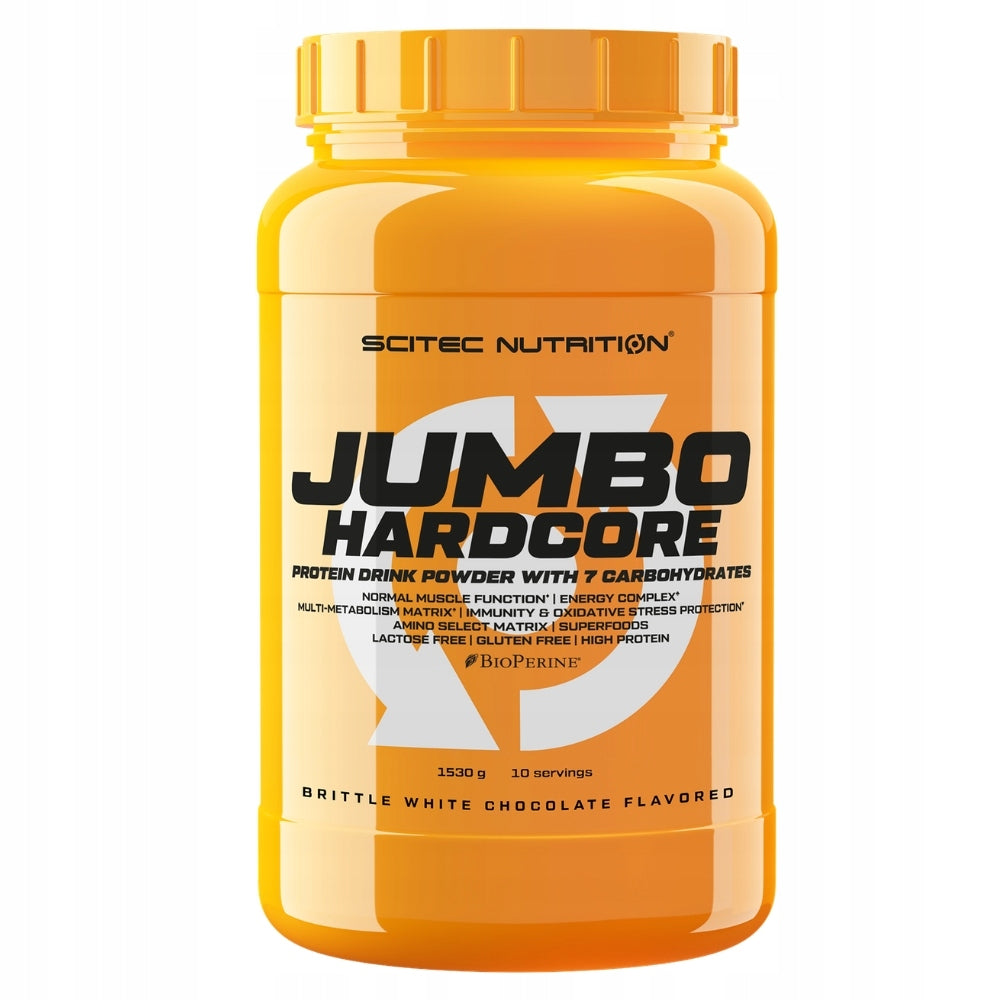 SCITEC JUMBO HARDCORE 1530G GAINER CREATINE PROTEIN SCULPTURE AMINO ACIDS Expiration date at least six months from the date of purchase