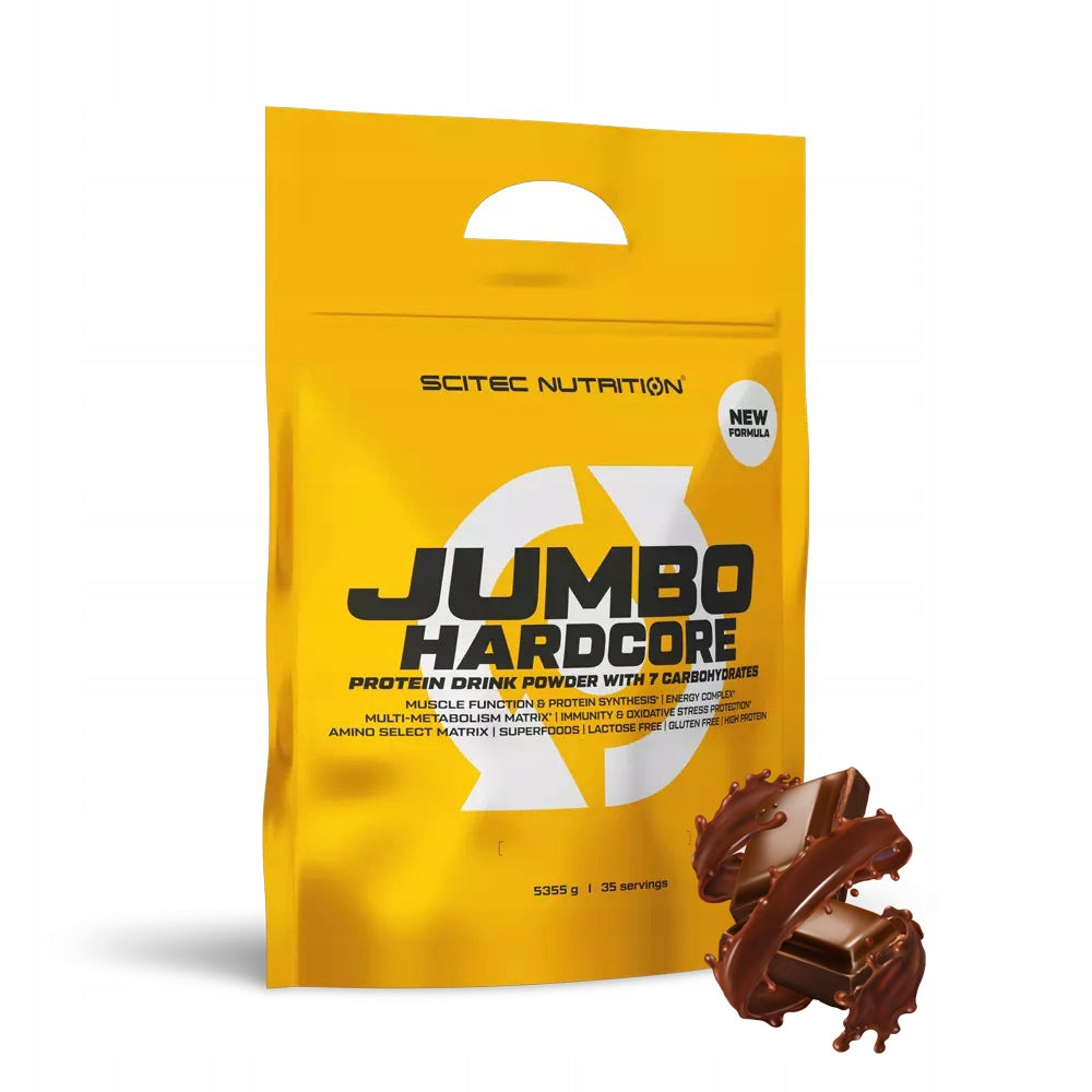 SCITEC JUMBO HARDCORE 5355 G CHOCOLATE GAINER FOR MASS RICHEST COMPOSITION