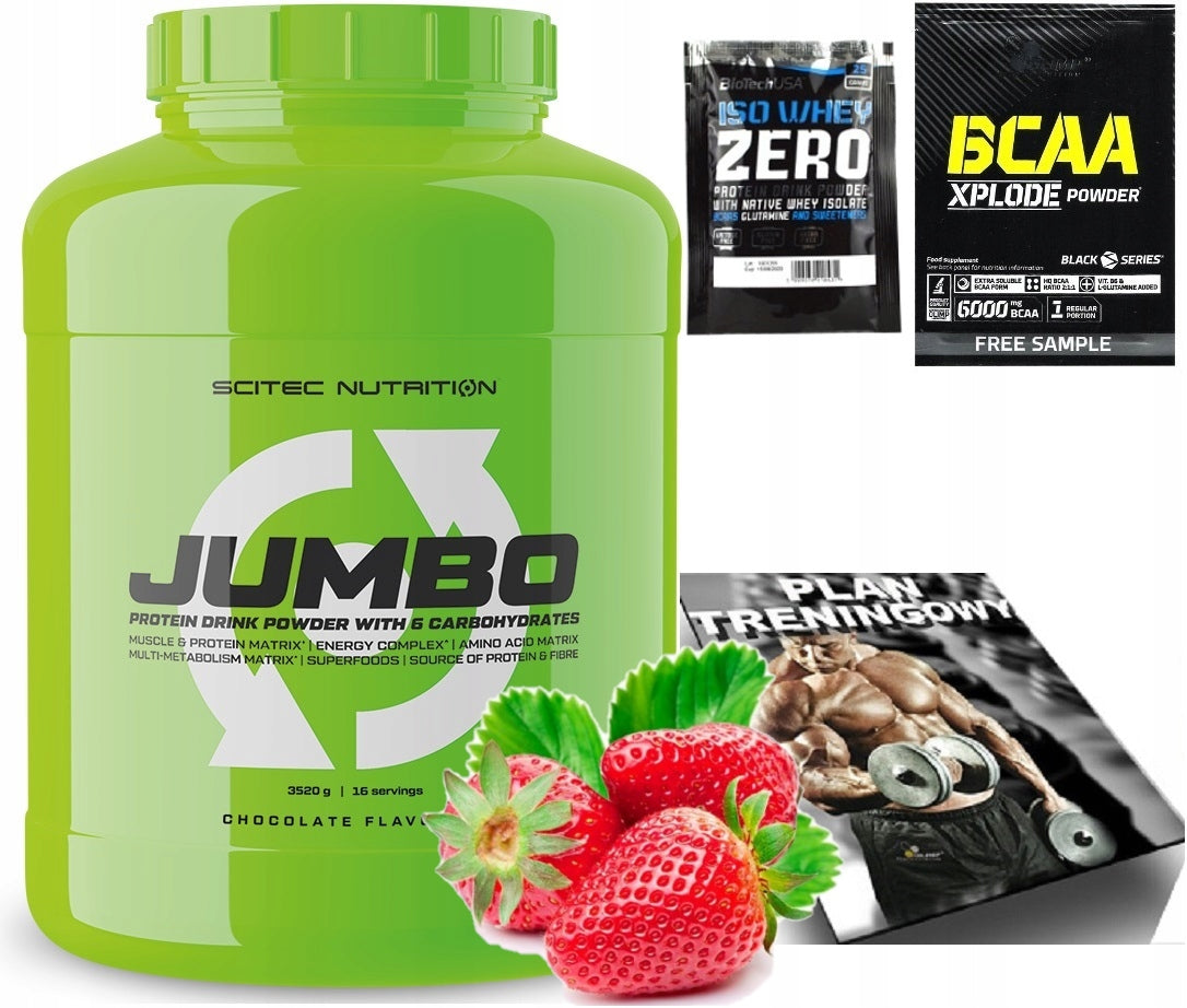 SCITEC NUTRITION JUMBO PROTEIN CHARCOAL GAINER 3520 g FLAVOUR: STRAWBERRY