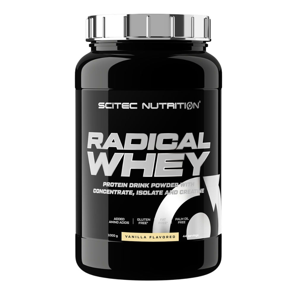 SCITEC RADICAL WHEY 1000 G – WHEY PROTEIN CONCENTRATE AND ISOLATE Packaging status original