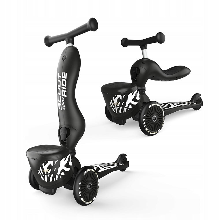 SCOOT AND RIDE HIGHWAYKICK 1 LIFESTYLE SCOOTER RIDER 2IN1 ZEBRA