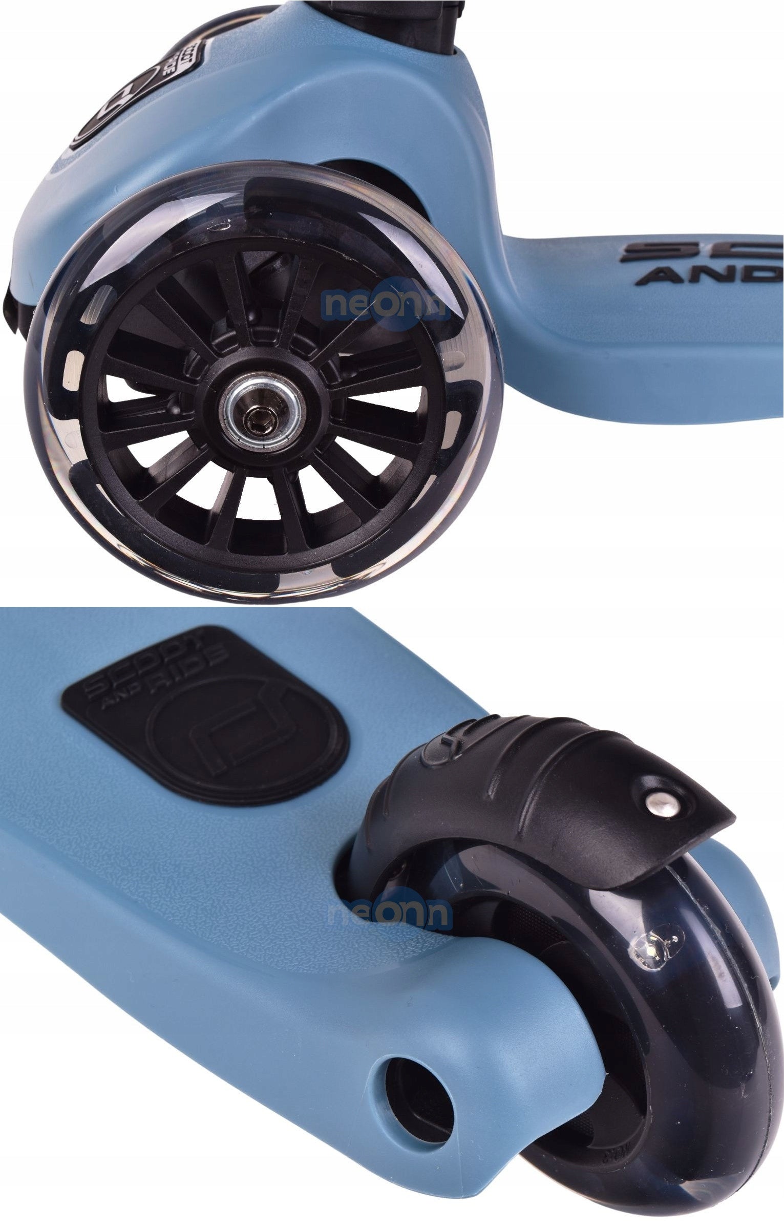 SCOOT AND RIDE HIGHWAYKICK 3 Wheel LED SCOOTER Color blue gray