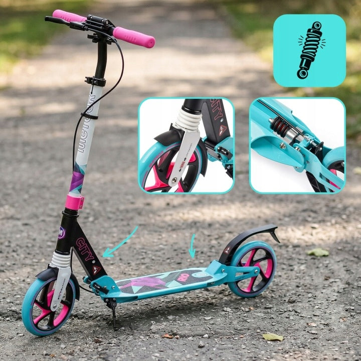 SCOOTER ADJUSTABLE METEOR CITY RIO shock absorbers foot two brakes Brand Meteor