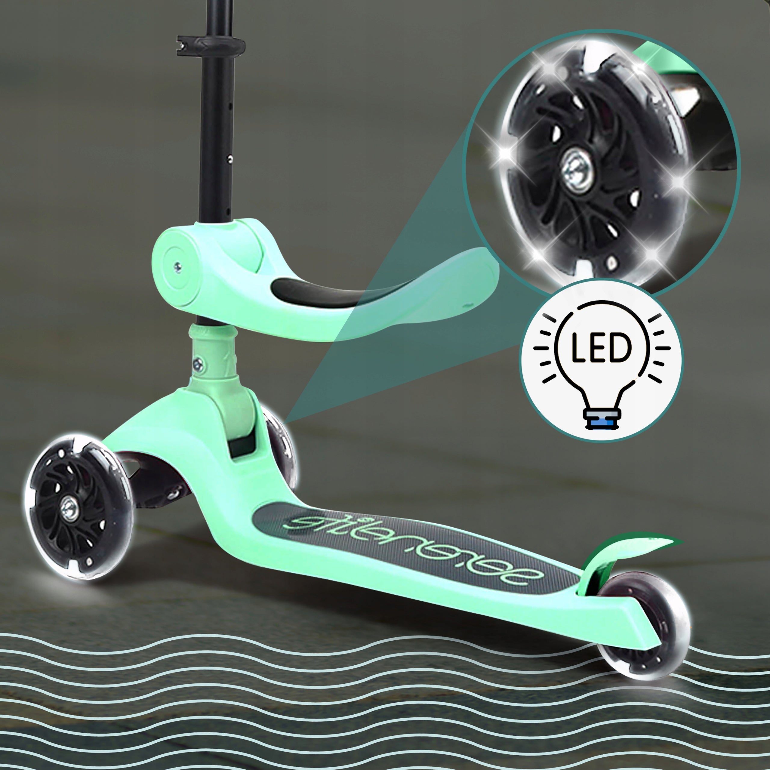 SCOOTER FOR CHILDREN BALANCE SEAT TRIPLE MINT Kind tri-wheeled