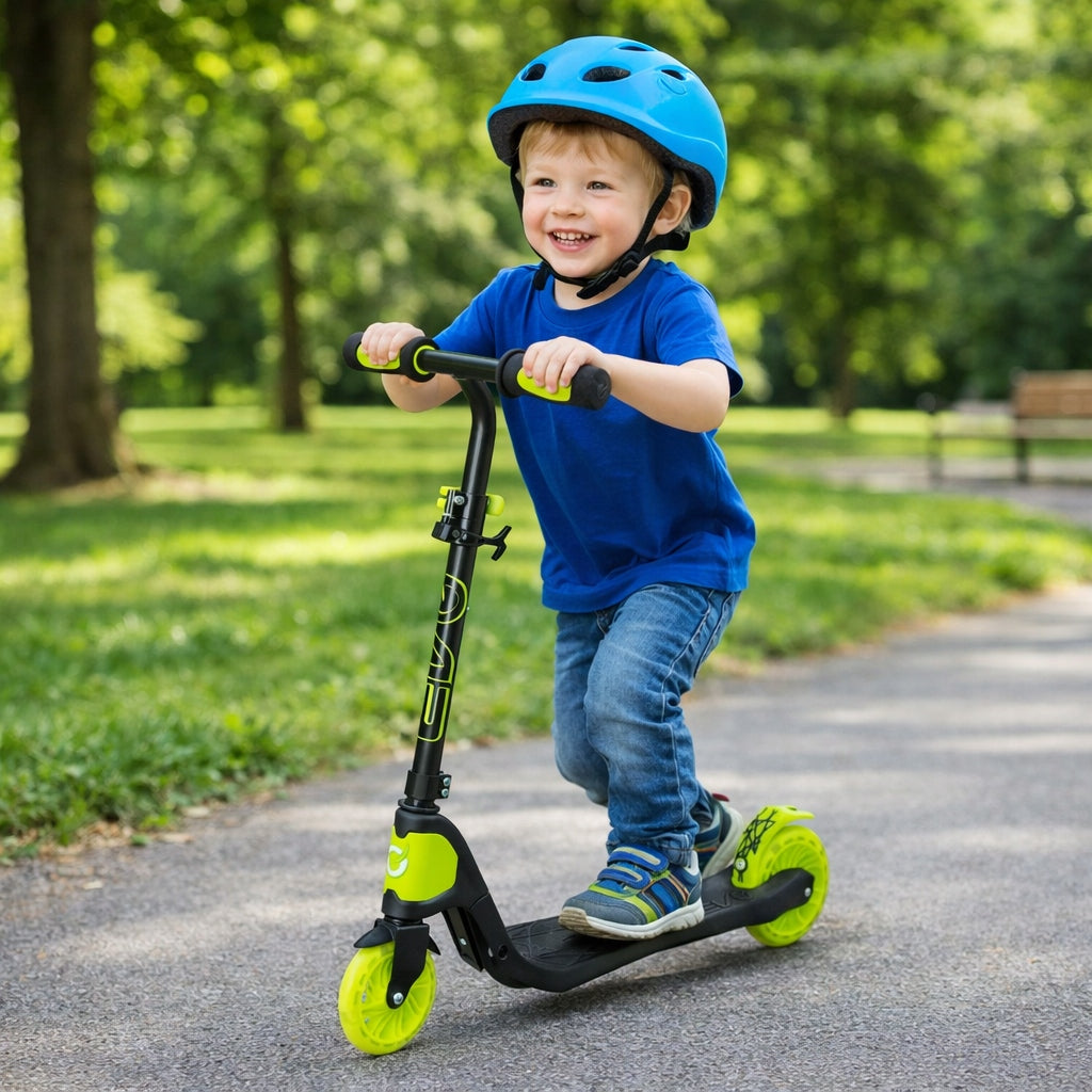 SCOOTER FOR CHILDREN TWO-WHEELED FOLDING LED GLOWING WHEELS EVO 5+ Packaging status original