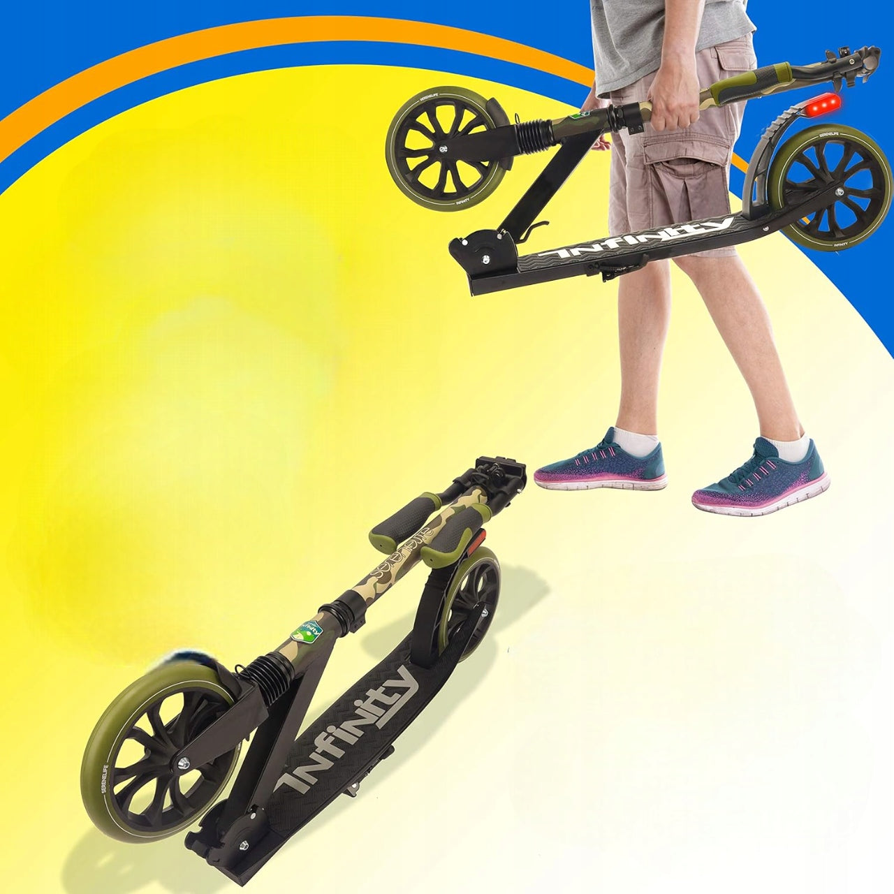 SCOOTER FOR CHILDREN WITH ADJUSTABLE STEERING WHEEL ANTI-SLIP PLATFORM Packaging status original