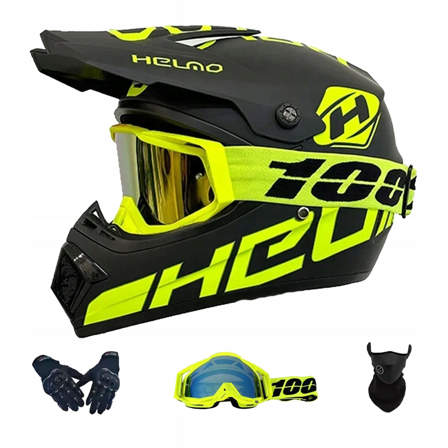 SCOOTER HELMET ELECTRIC CROSS ENDURO QUAD BMX HELMET GOGGLES GLOVESXL Size XL