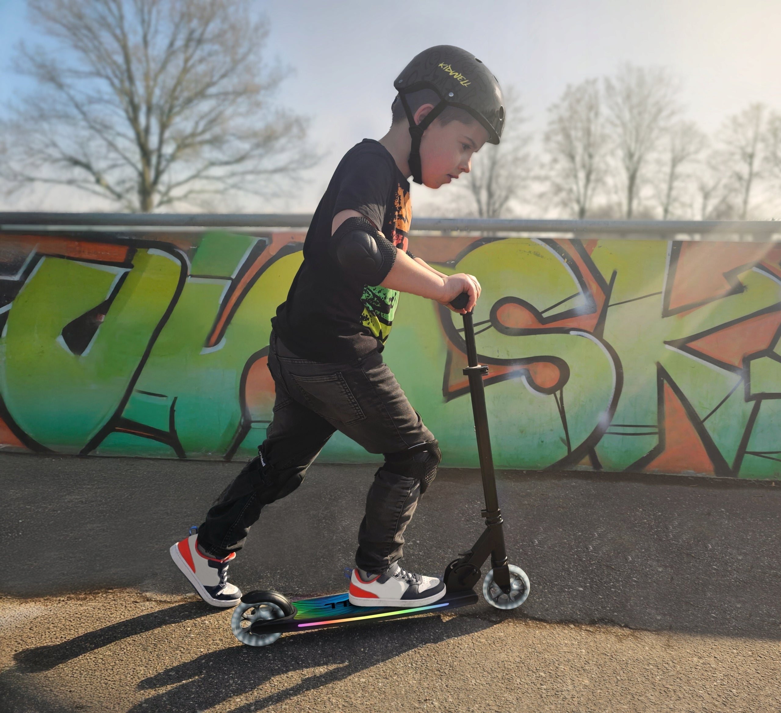 SCOOTER ILLUMINATED PLATFORM AND STEERING WHEEL LED 120mm KIDWELL MIDO Manufacturer code HUSKMID01A0