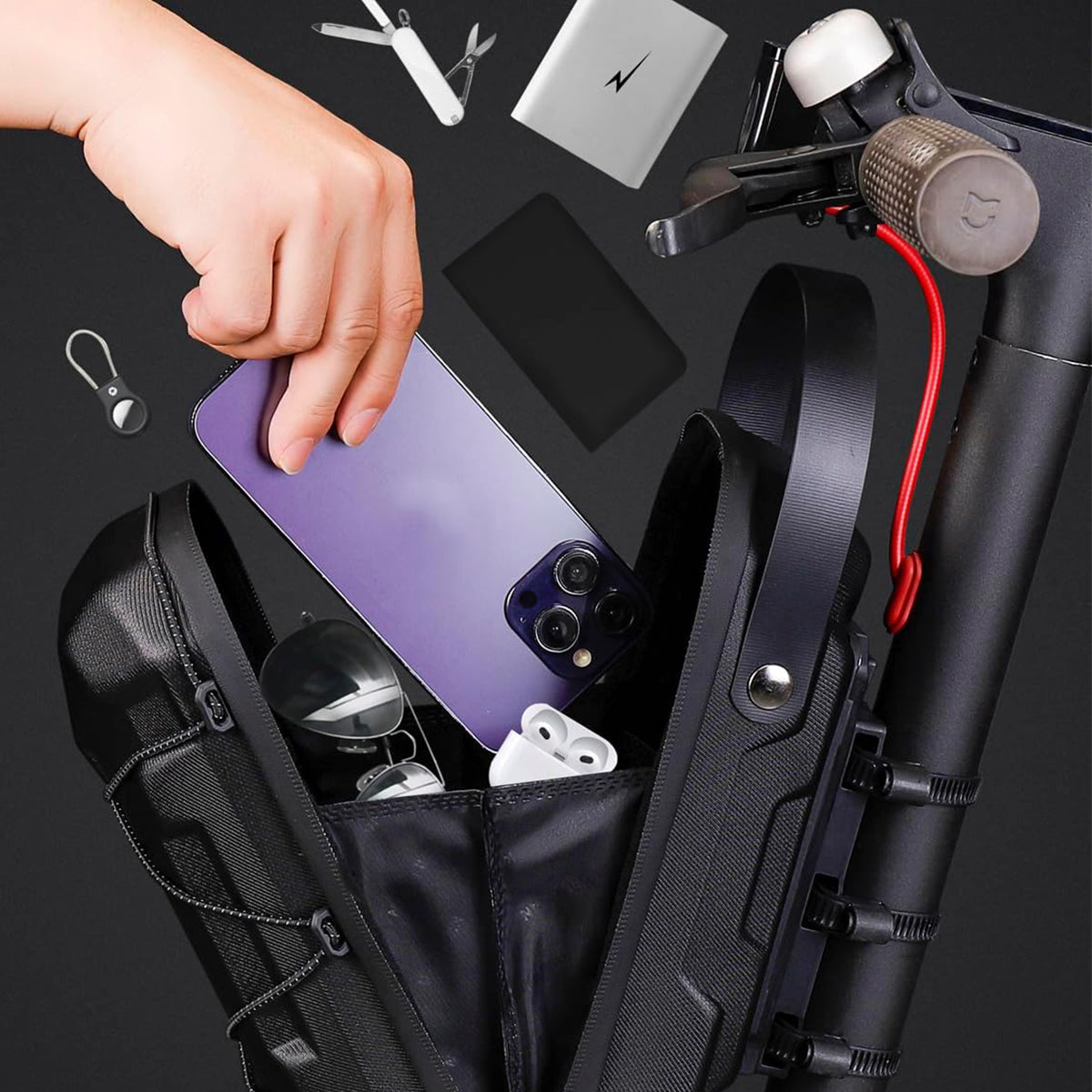 SCOOTER POUCH HARD HANDLEBAR BAG WATERPROOF 3 L Capacity 3 l