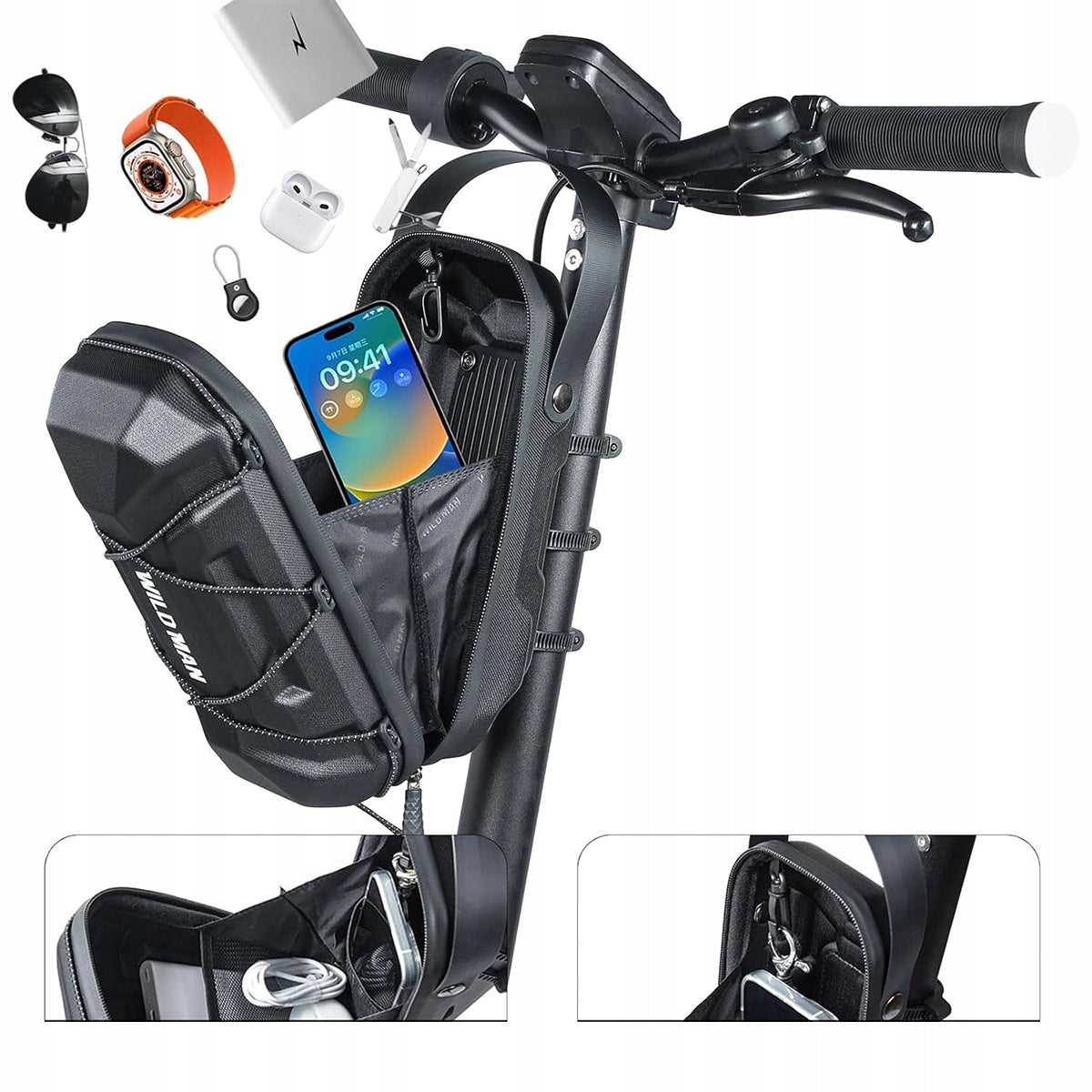 SCOOTER POUCH HARD HANDLEBAR BAG WATERPROOF 3 L Kind universal