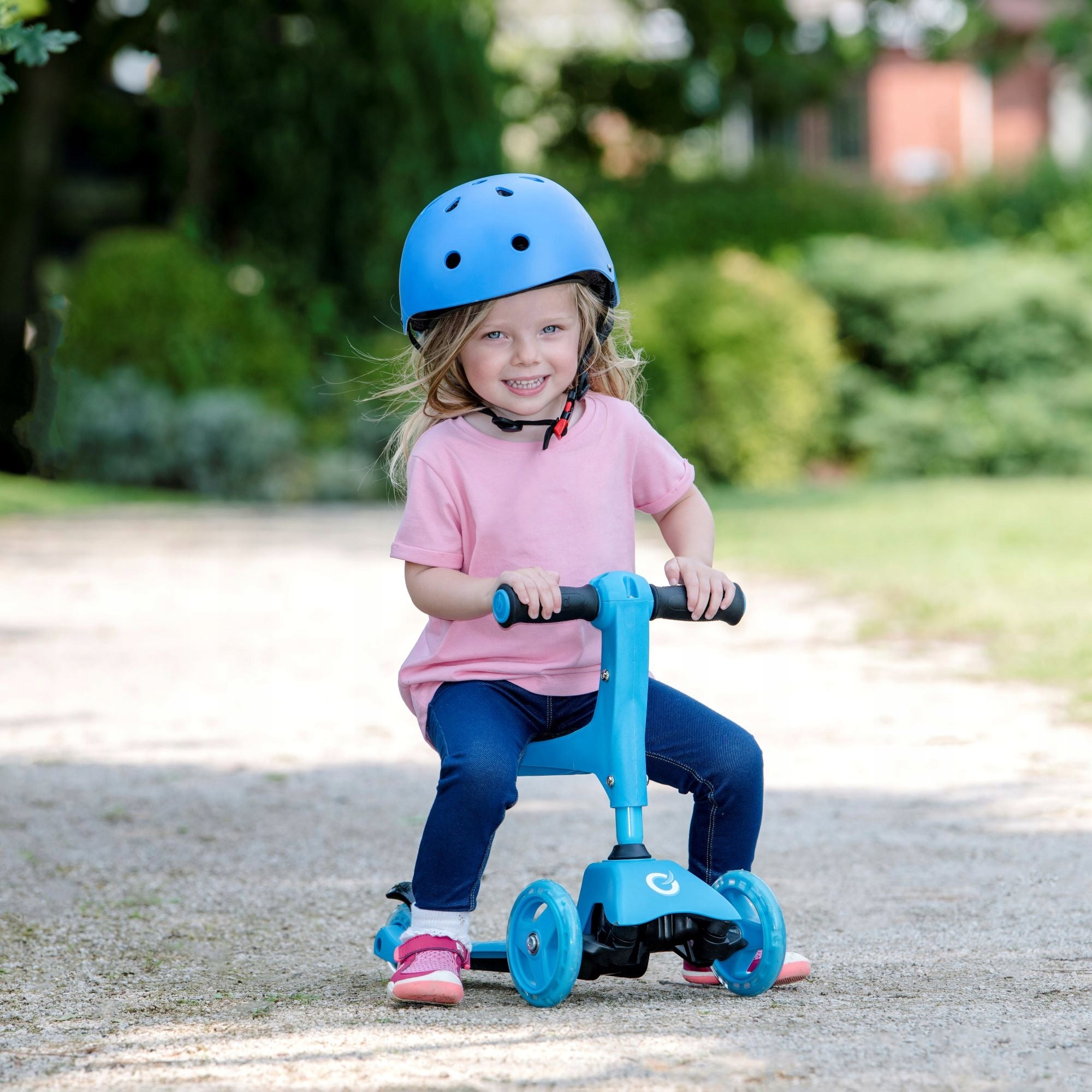 SCOOTER RIDER FOR CHILDREN 2IN1 ADJUSTABLE TRICYCLE LIGHT BLUE 12m+ Kind tri-wheeled