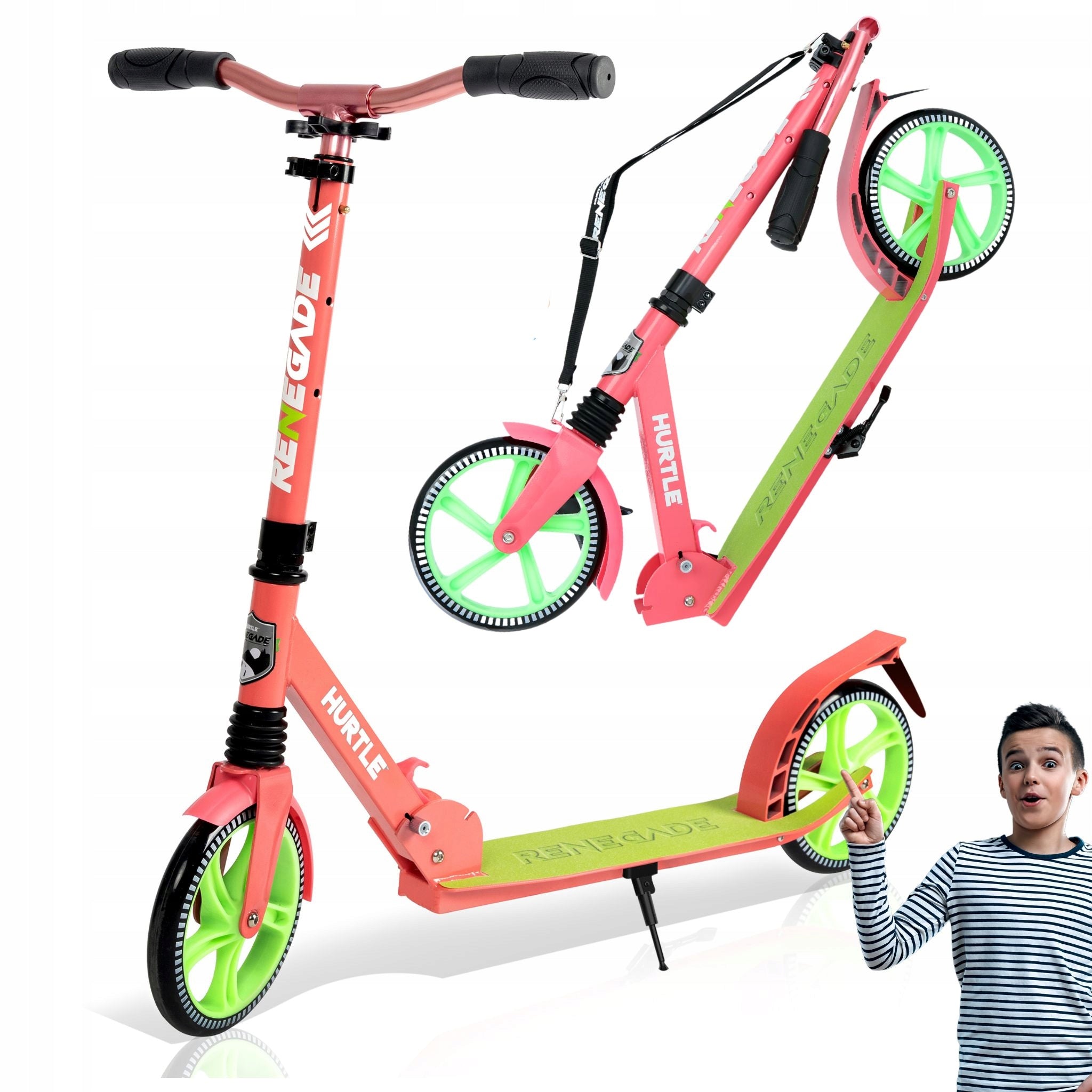 SCOOTER WITH ADJUSTABLE HANDLEBAR NON-SLIP ALUMINUM PLATFORM