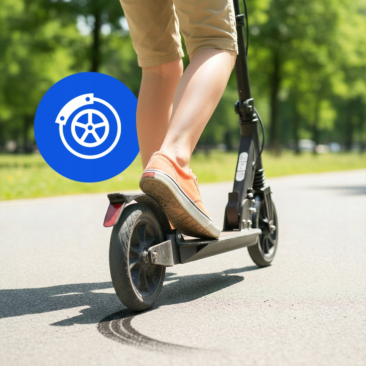 SCOOTER WITH WATER BOTTLE HOLDER DISC BRAKE FOLDING SHOCK ABSORPTION LARGE XL Kind tri-wheeled