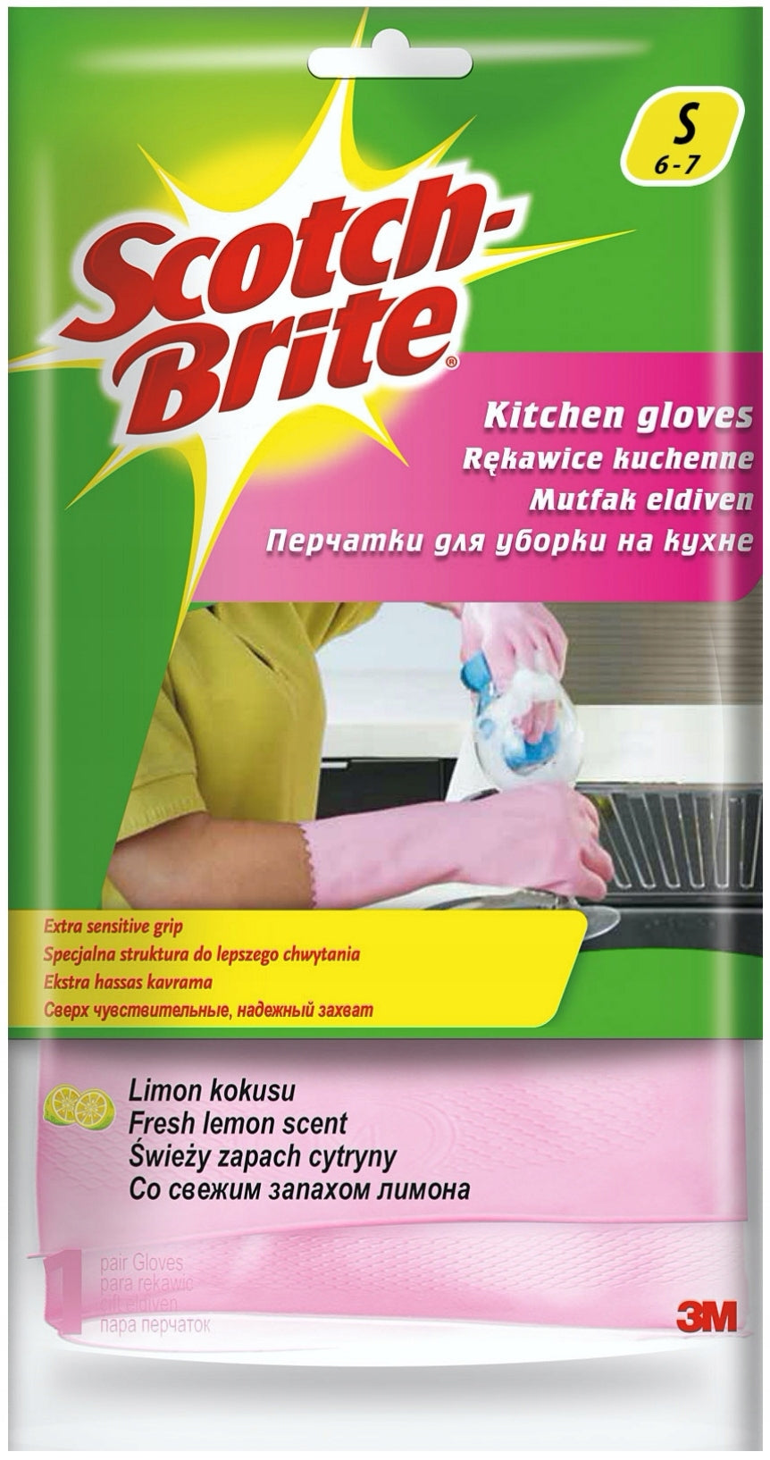 Küchengummihandschuhe SCOTCH-BRITE, Größe S, Paar 