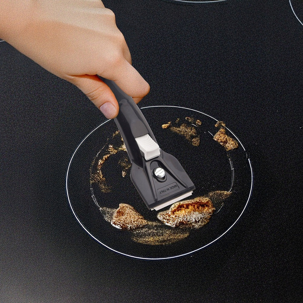SCRAPER 16X5CM METAL PLASTIC BLACK KITCHEN FOR INDUCTION HOBS Brand Orion