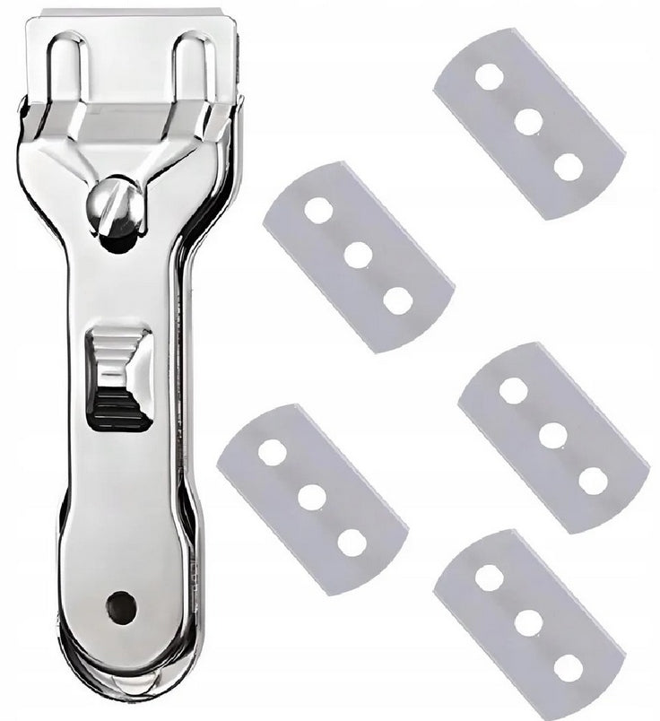 SCRAPER FOR GROUT GLASS INDUCTION HOB + 6x BLADE Packaging status original